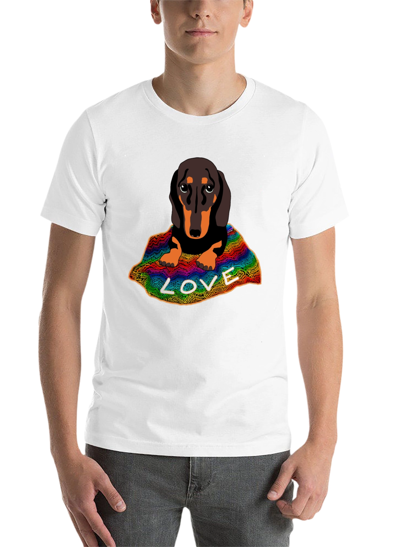 Black Dachshund LOVE Graphic T-Shirt view 14