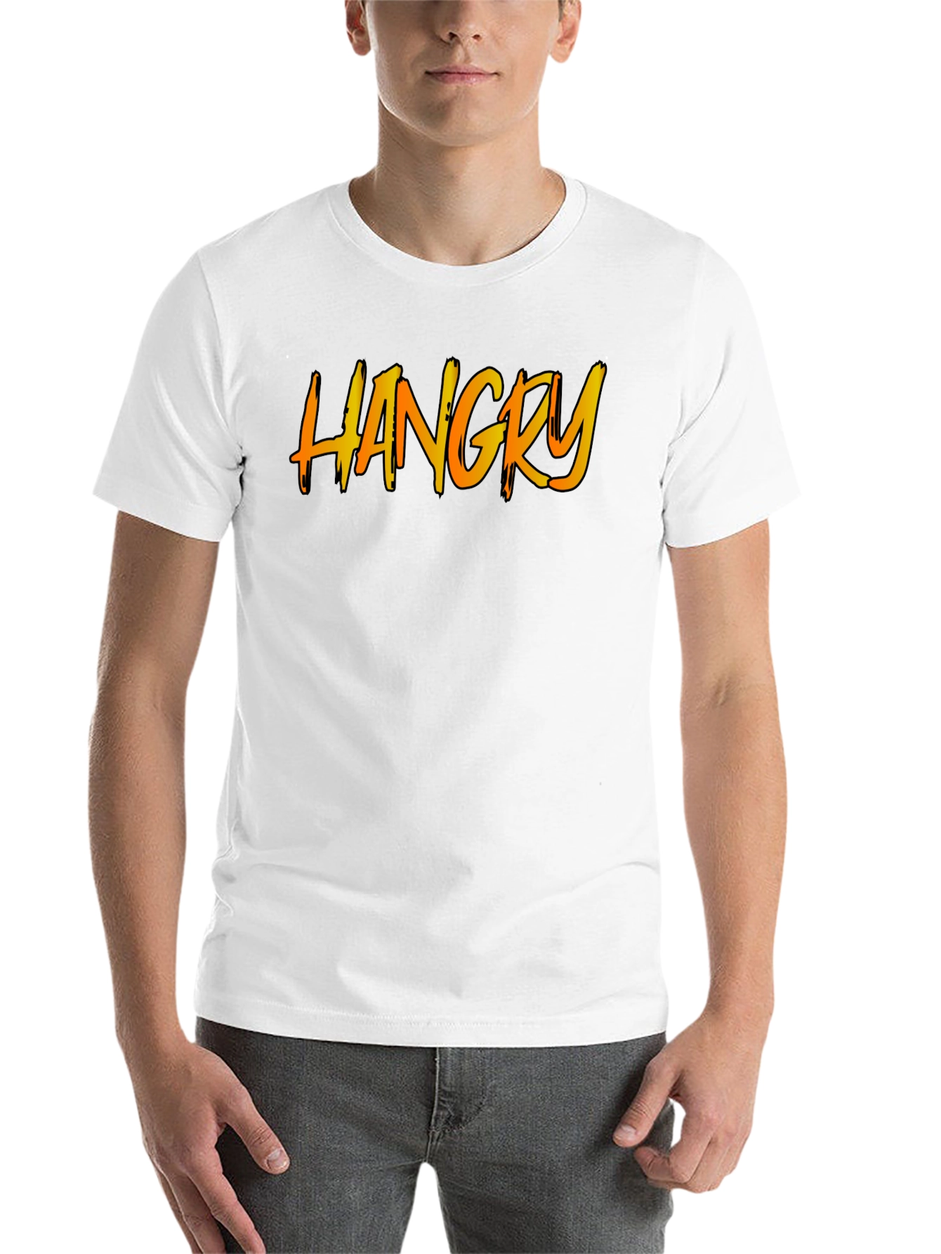 Black Hangry T-Shirt - Black Cotton Crew Neck view 14