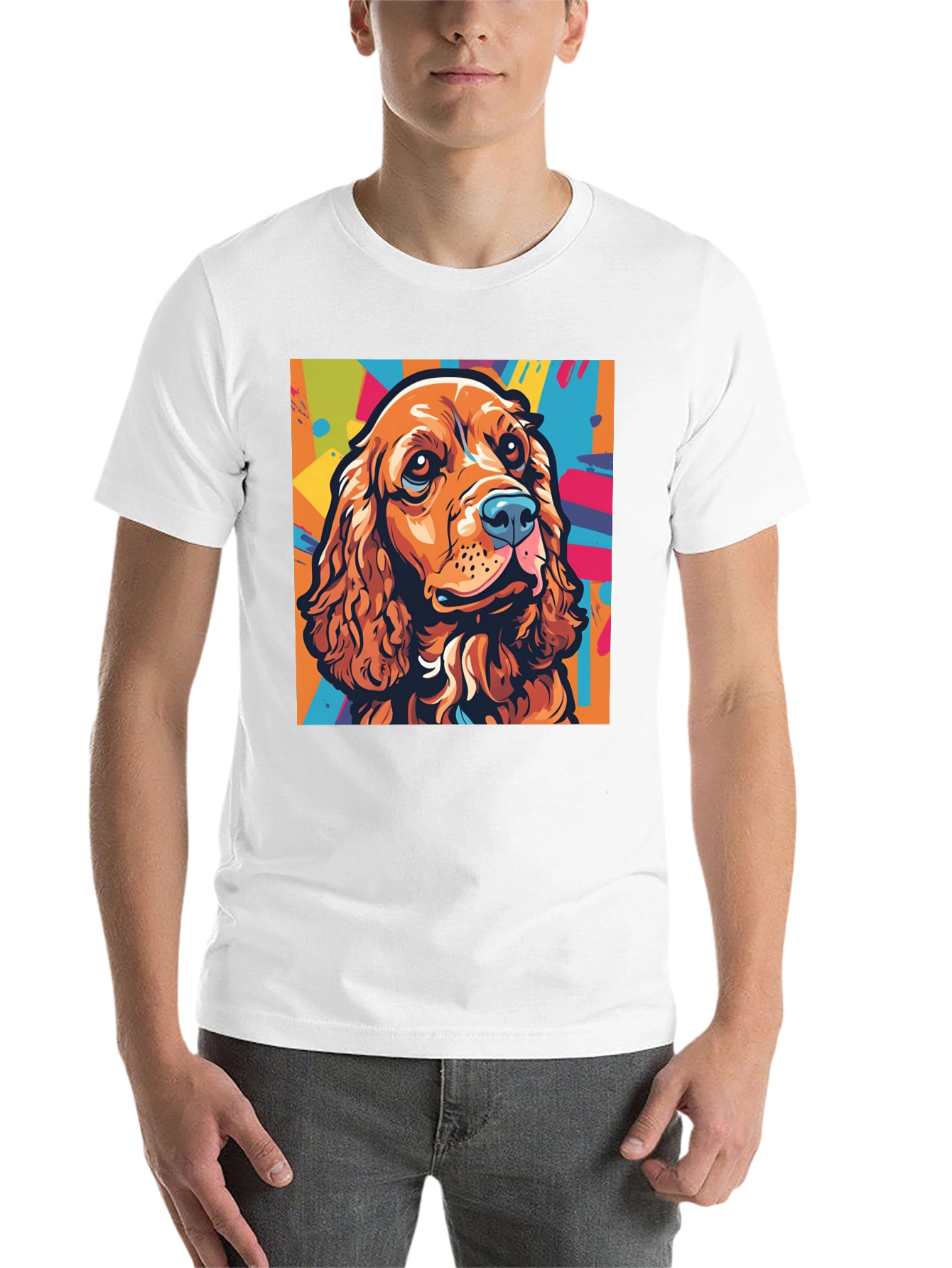 Black Dog Art Graphic Tee - Cocker Spaniel Pop Art T-Shirt view 14