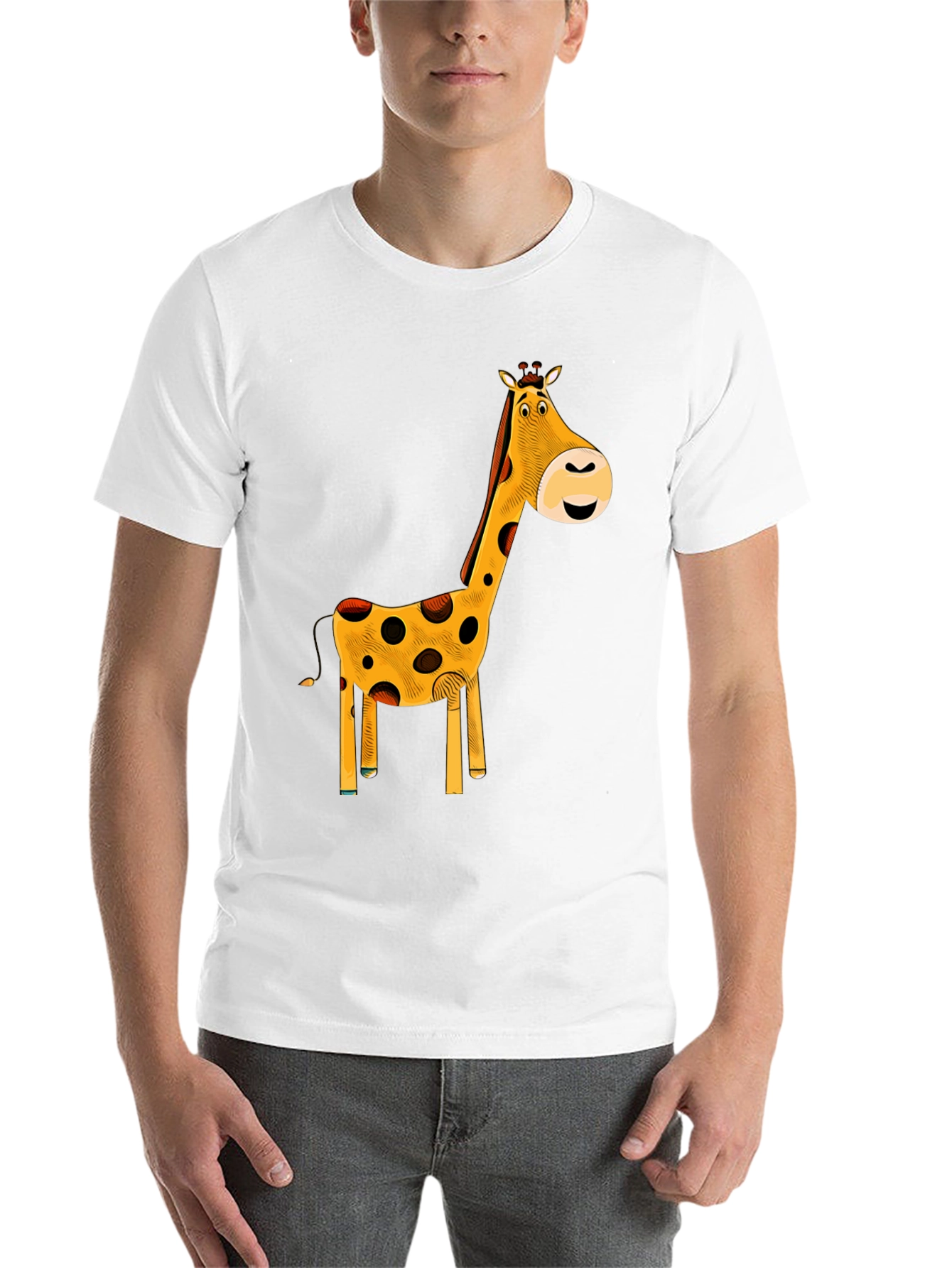 Black Giraffe Graphic T-Shirt - Black Cotton Tee view 14