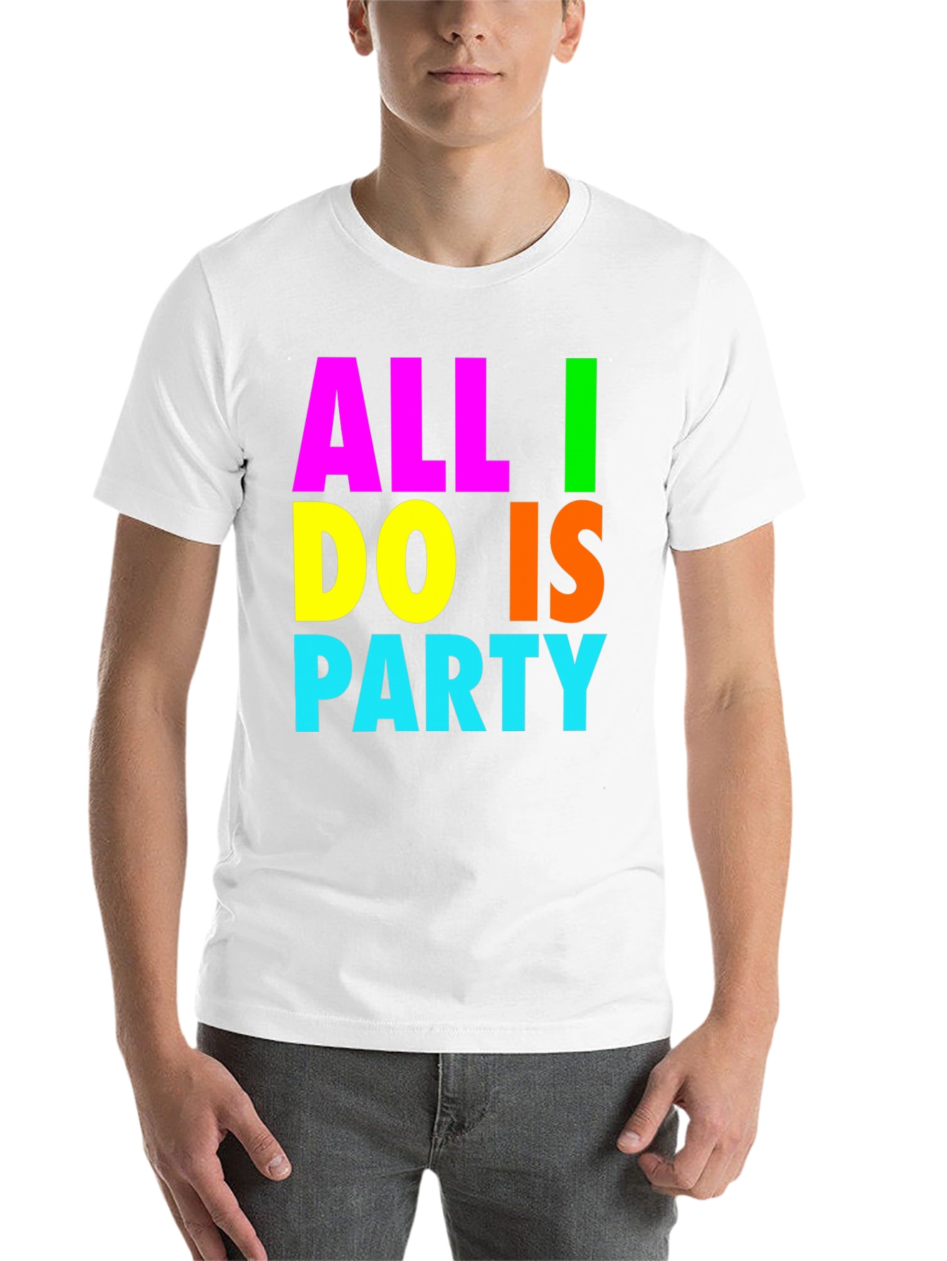 Black All I Do Is Party Graphic Tee - Bold & Fun! view 14
