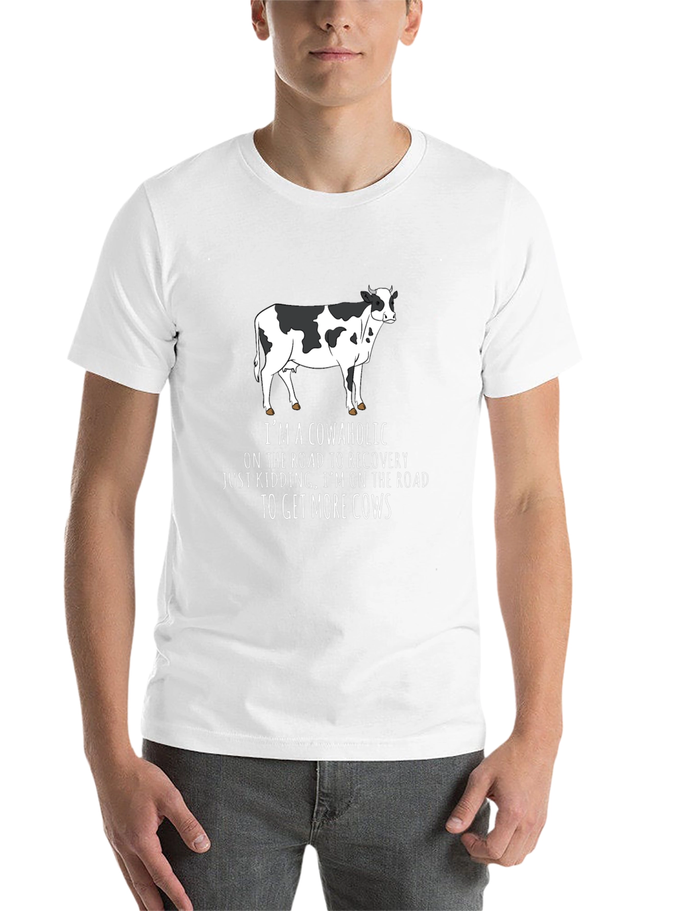 Black Cowaholic T-Shirt - Funny Cow Lover Tee view 14