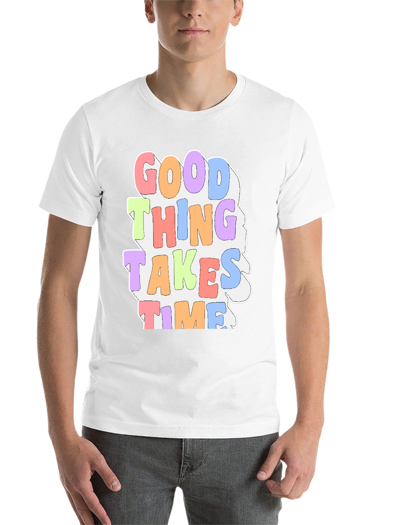 Black Good Things Take Time Graphic Tee view 14
