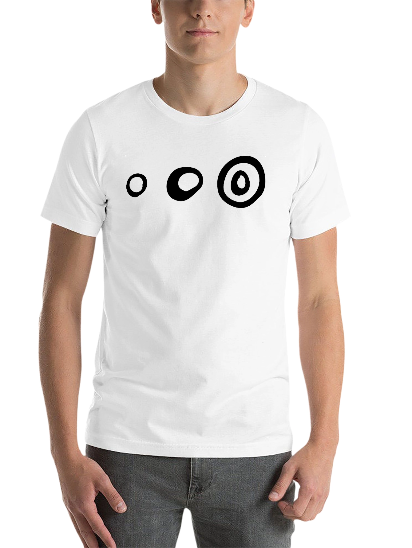 Black Men's Black T-Shirt with Circle Design view 14