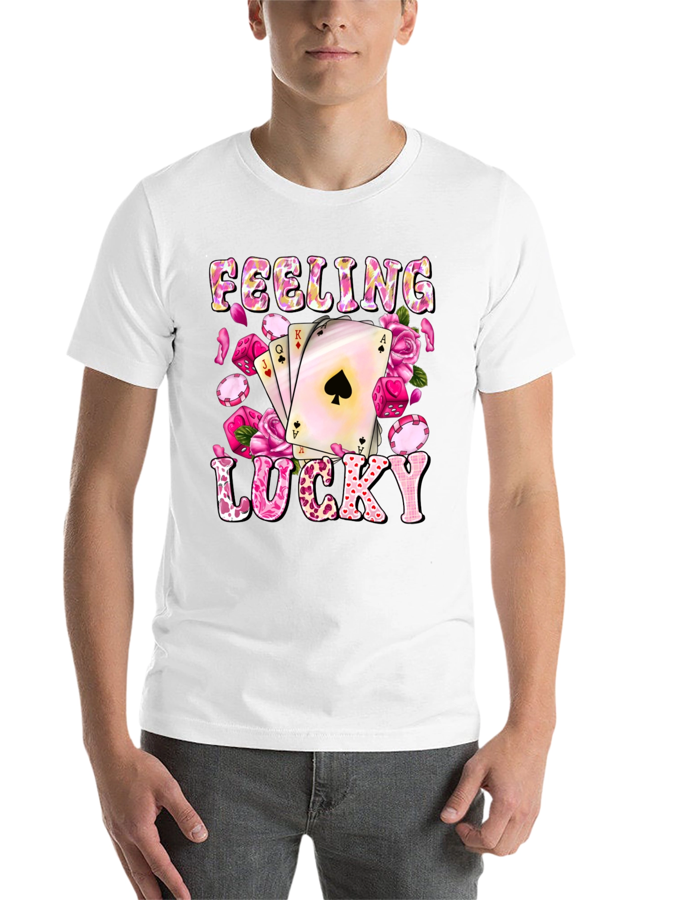 Feeling Lucky Poker Card Graphic Tee - 14