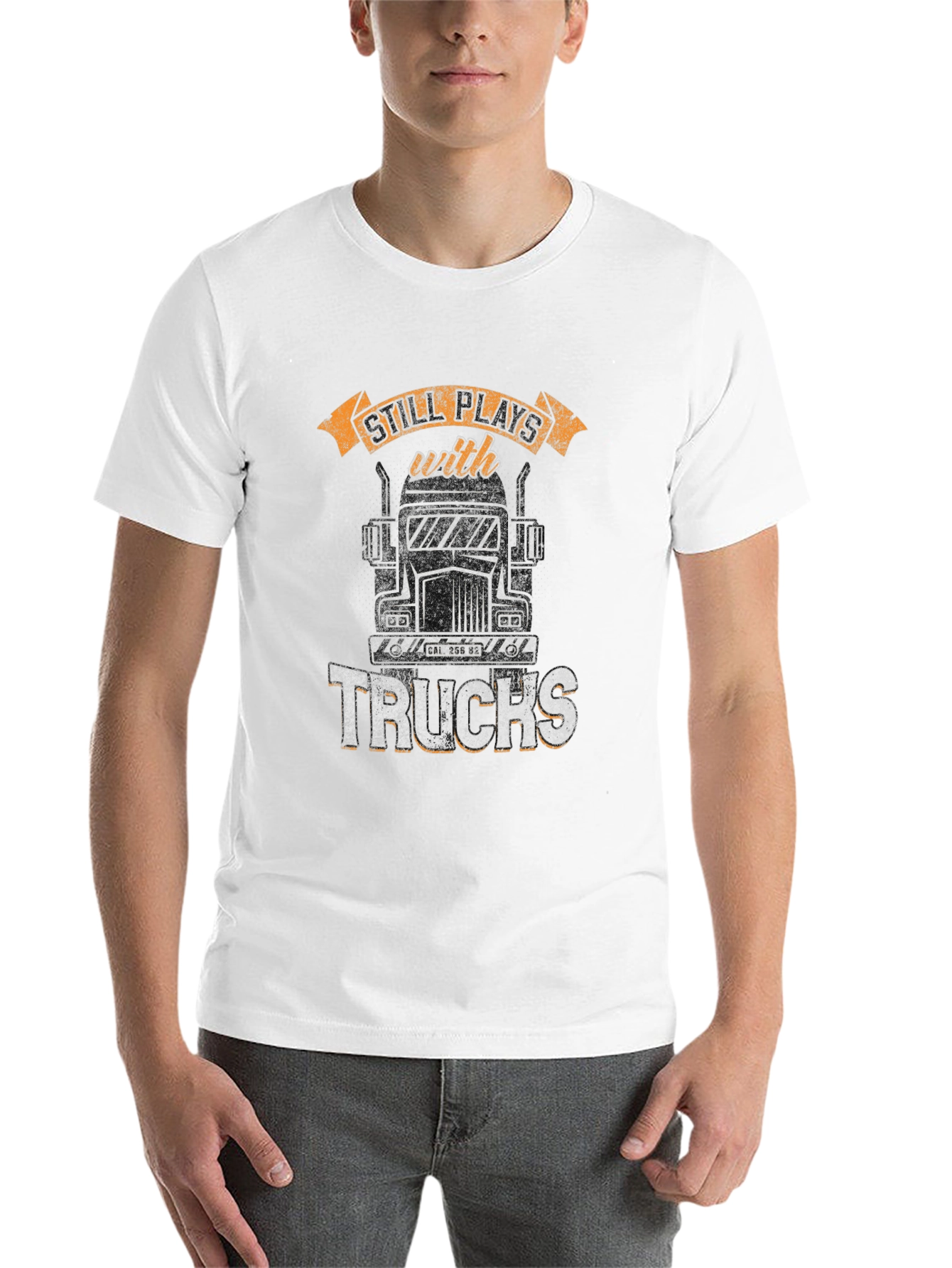 Black Still Plays With Trucks T-Shirt view 14