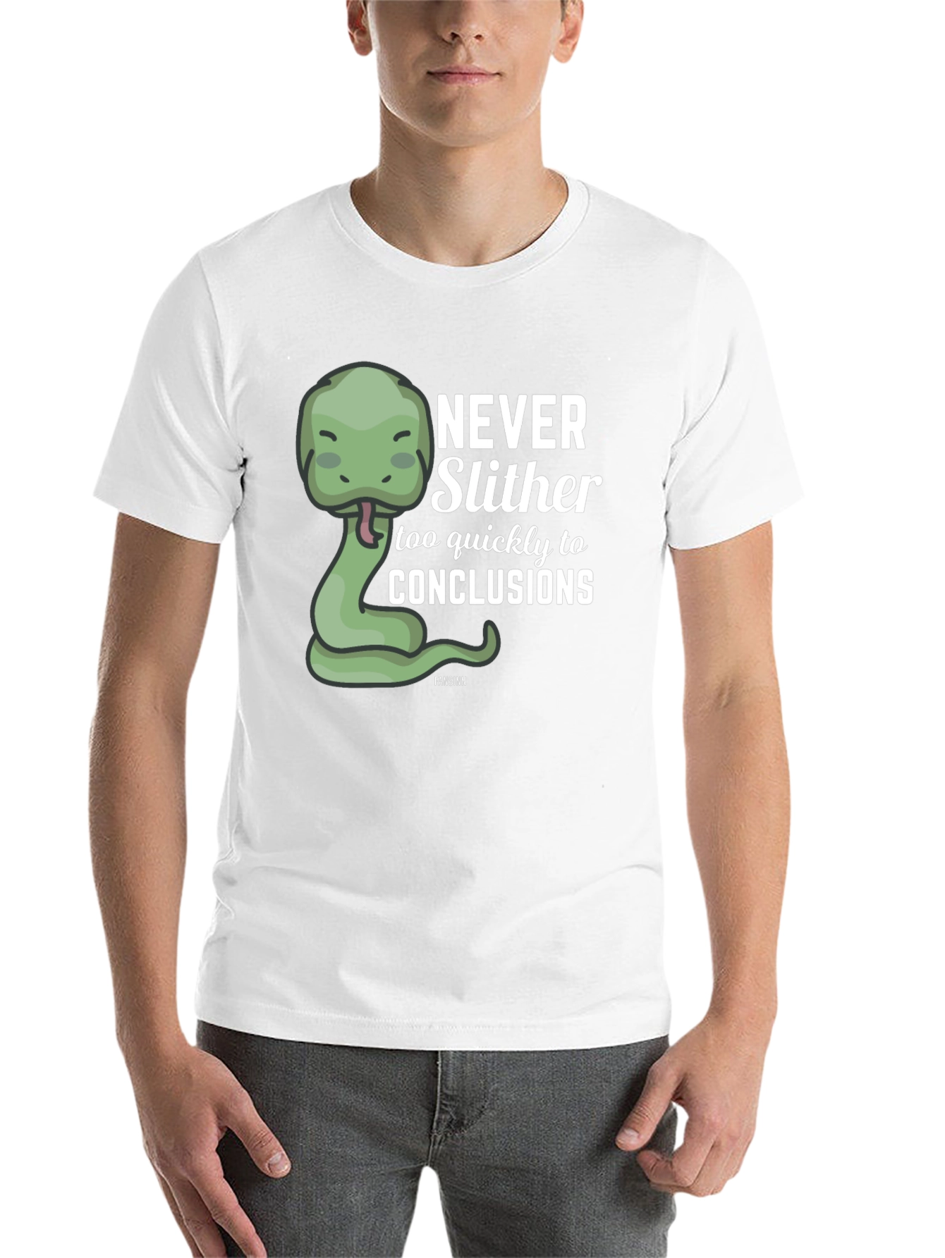 Black Never Slither Funny Graphic T-Shirt view 14