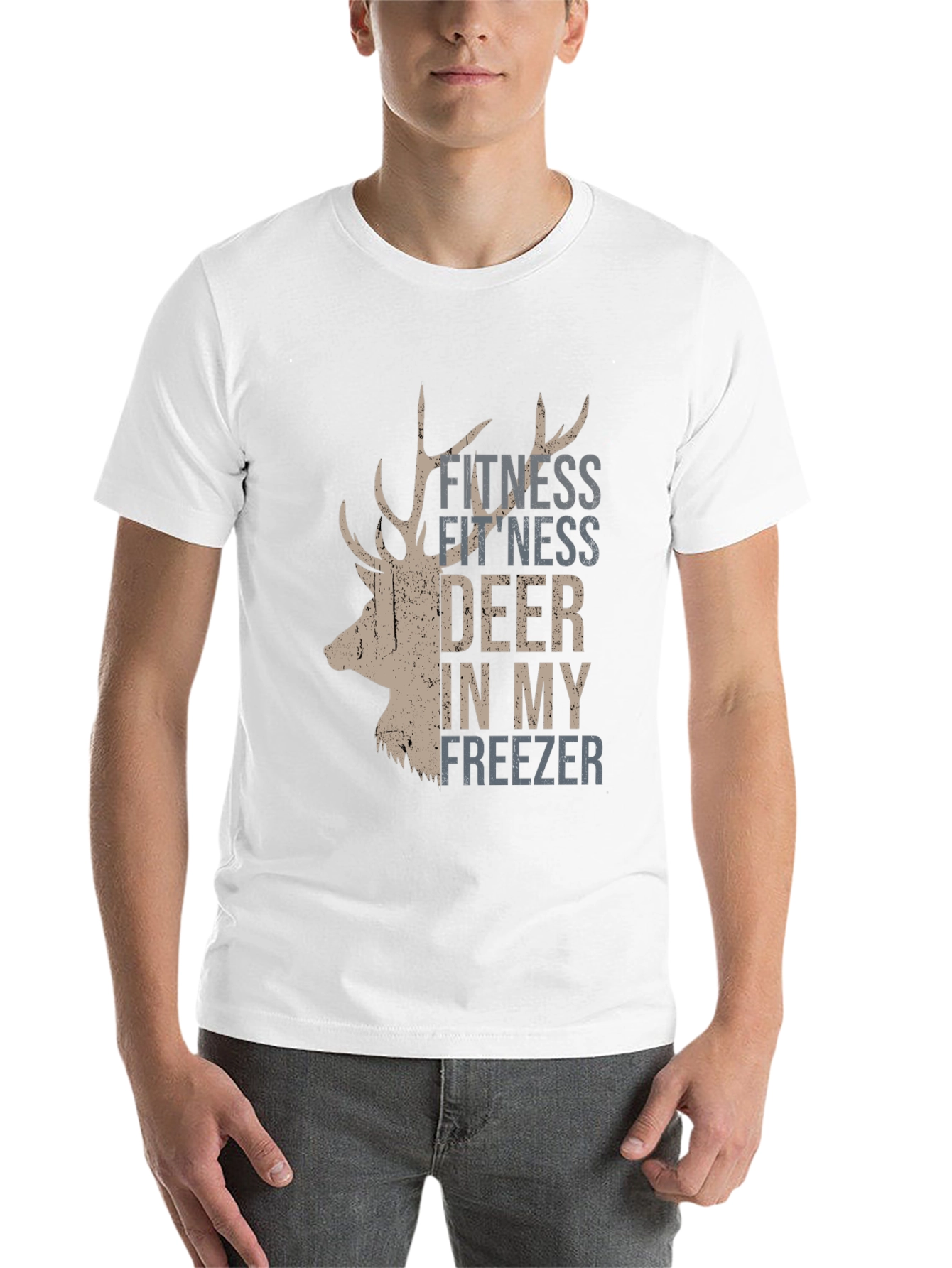 Black Fitness Deer In My Freezer T-Shirt view 14