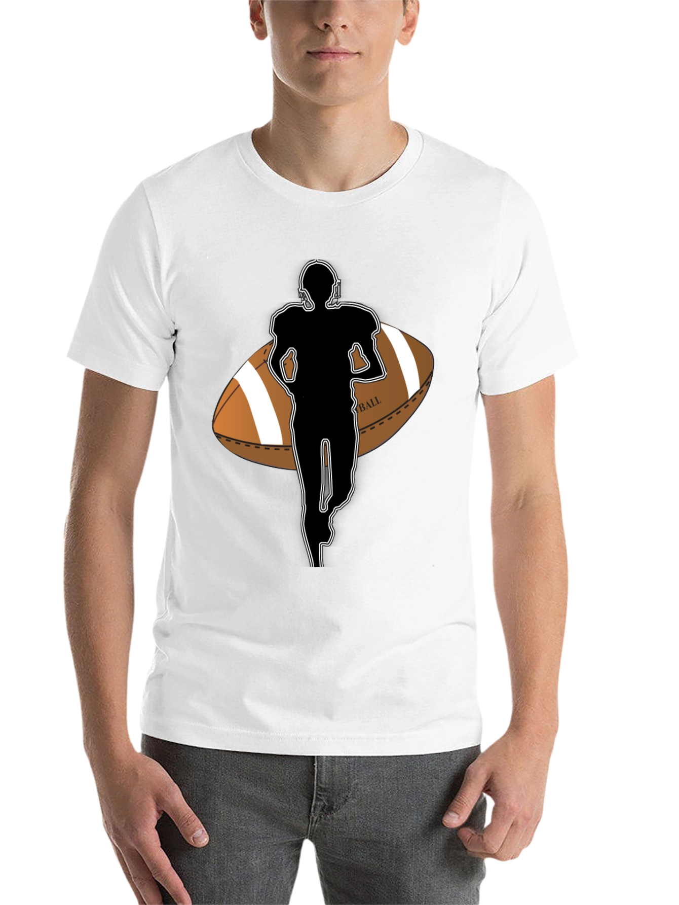 Black Football Player Graphic Tee view 14
