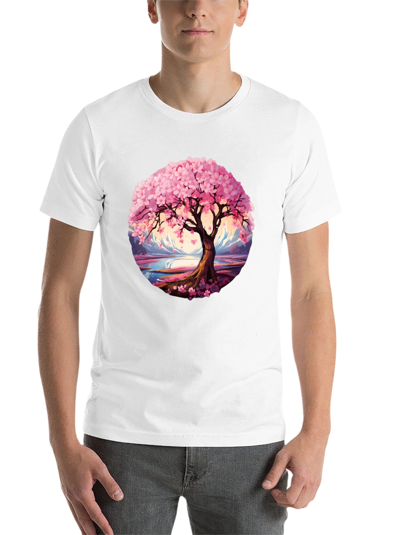 Black Cherry Blossom Tree Graphic Tee view 14