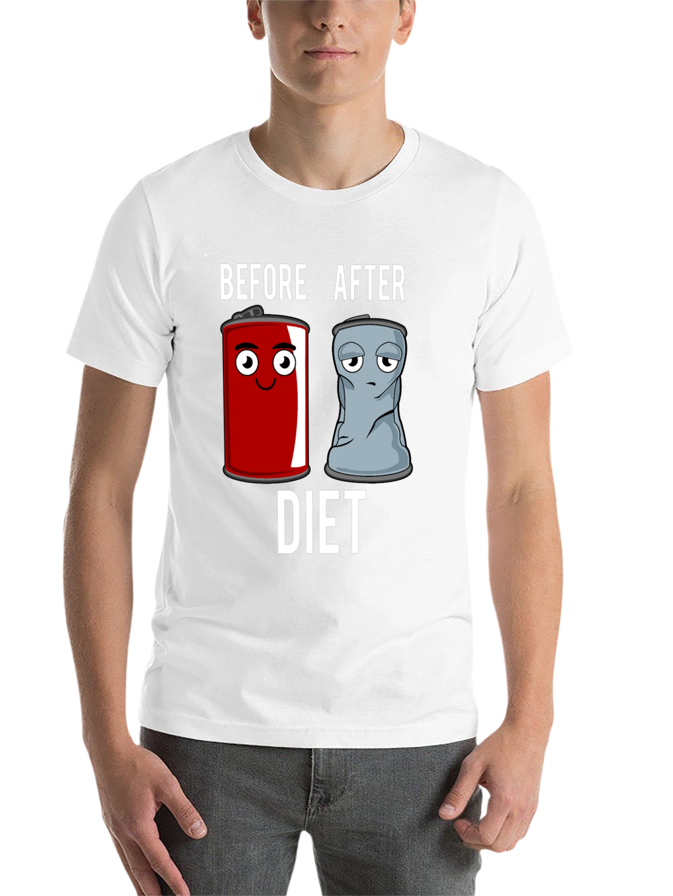 Black Before & After Diet T-Shirt - Humorous Graphic Tee view 14