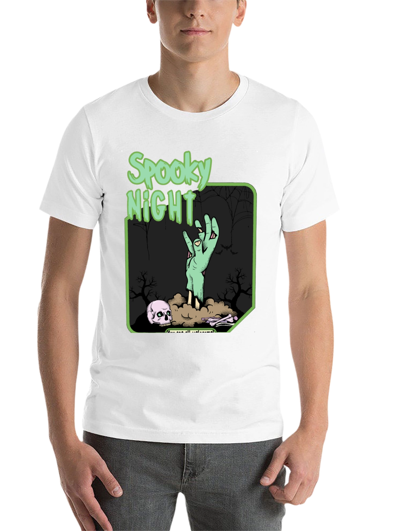 Black Spooky Night Graphic T-Shirt view 14