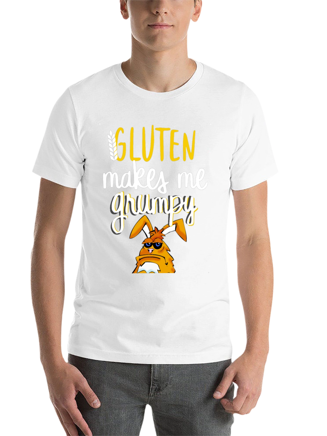 Black Gluten Makes Me Grumpy T-Shirt view 14