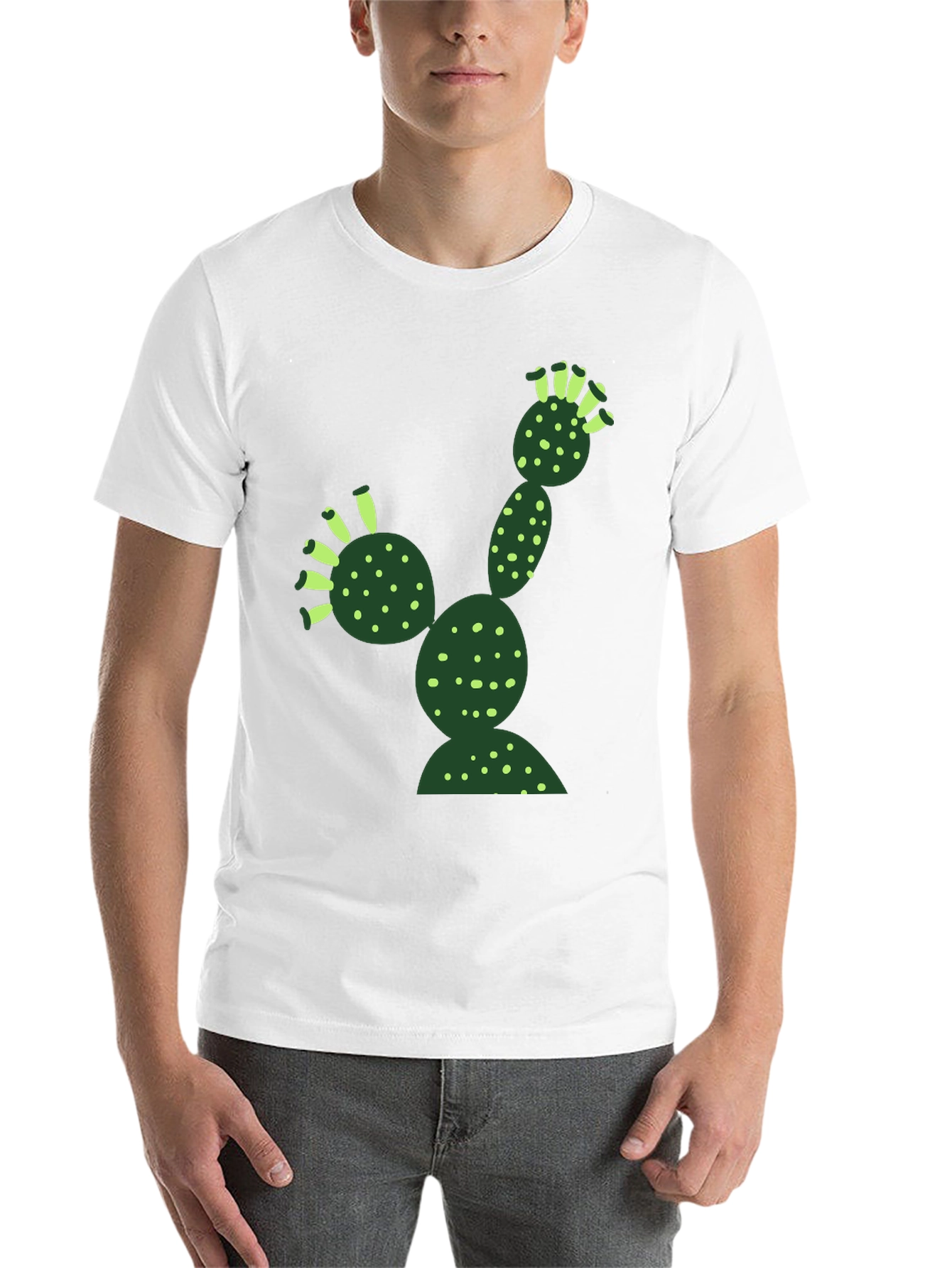 Black Cool Cactus T-Shirt - Black Cotton Blend view 14