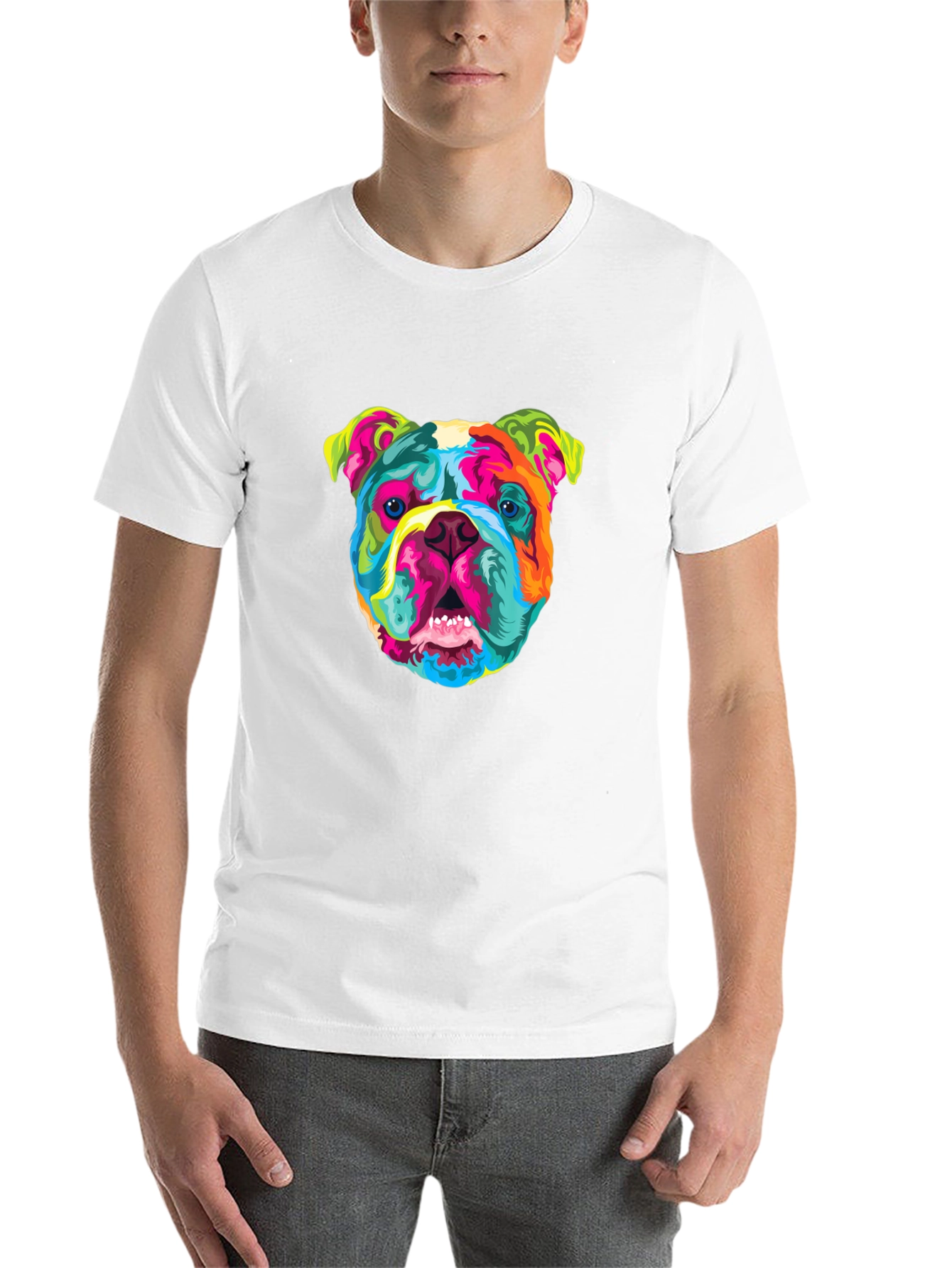 Black Vibrant Bulldog Graphic Tee - Cool Dog Lover's T-Shirt view 14