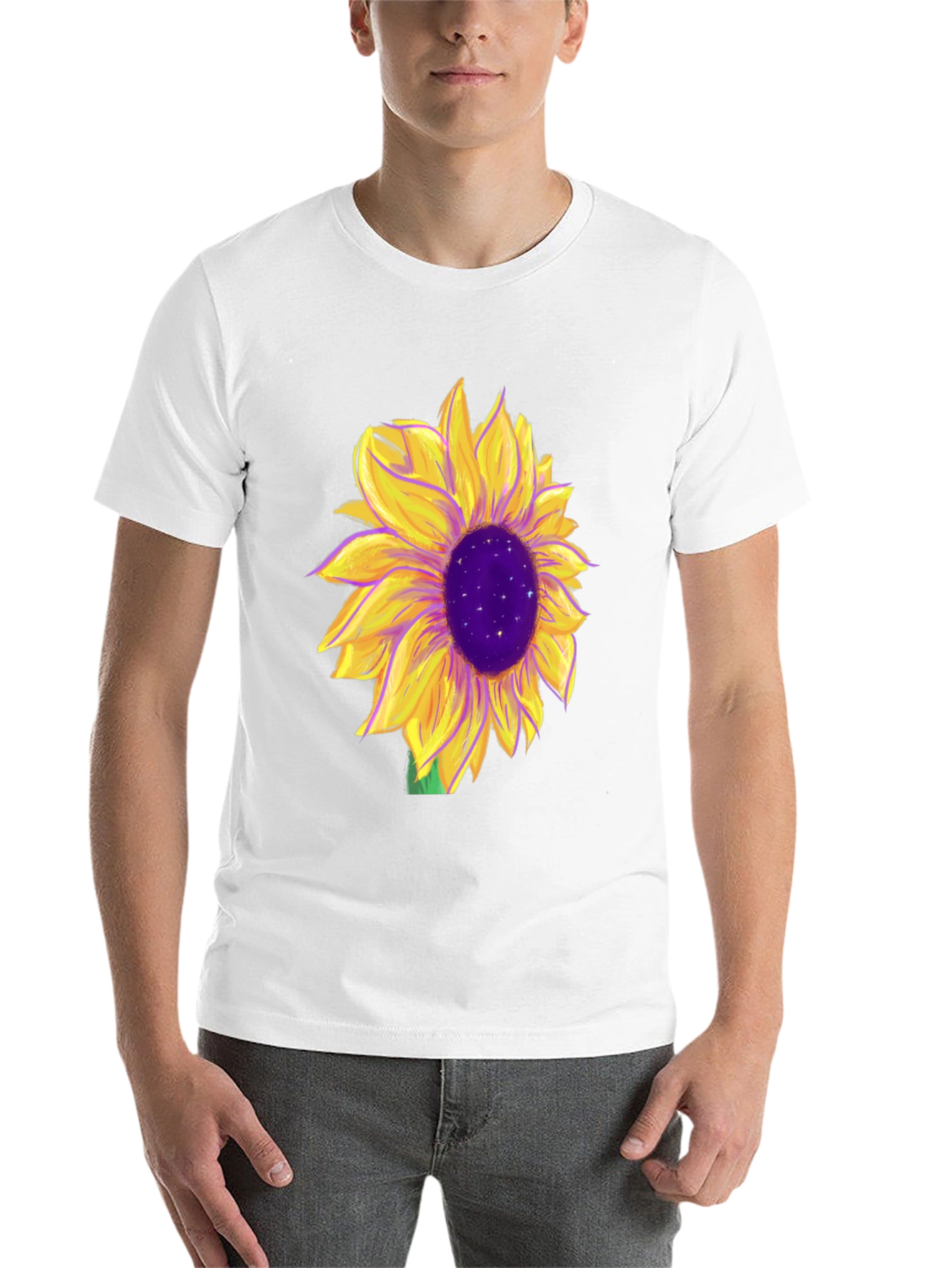 Black Sunflower Graphic Tee - Black Cotton Blend view 14