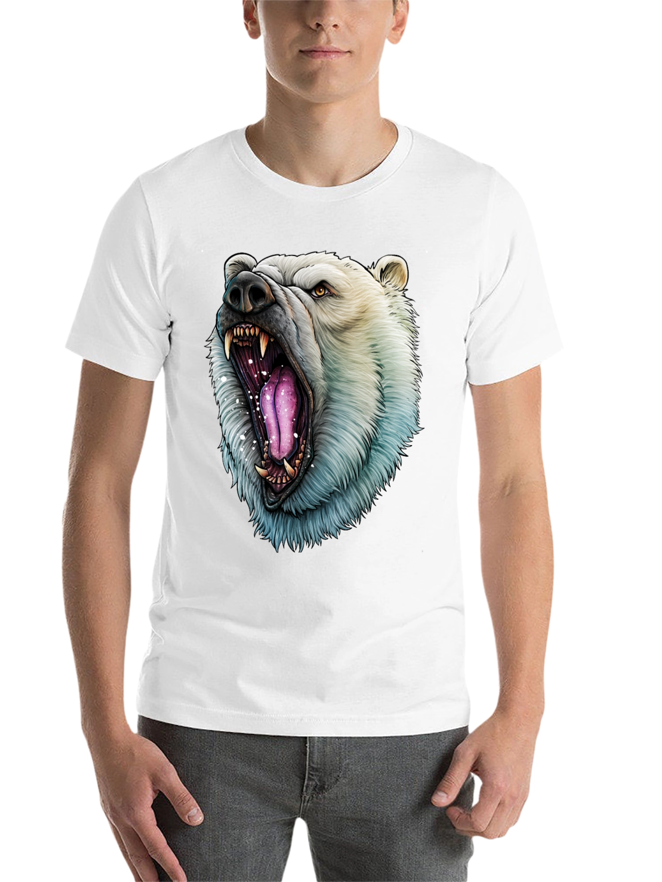 Black Polar Bear Graphic Tee - Roaring Wild Style view 14