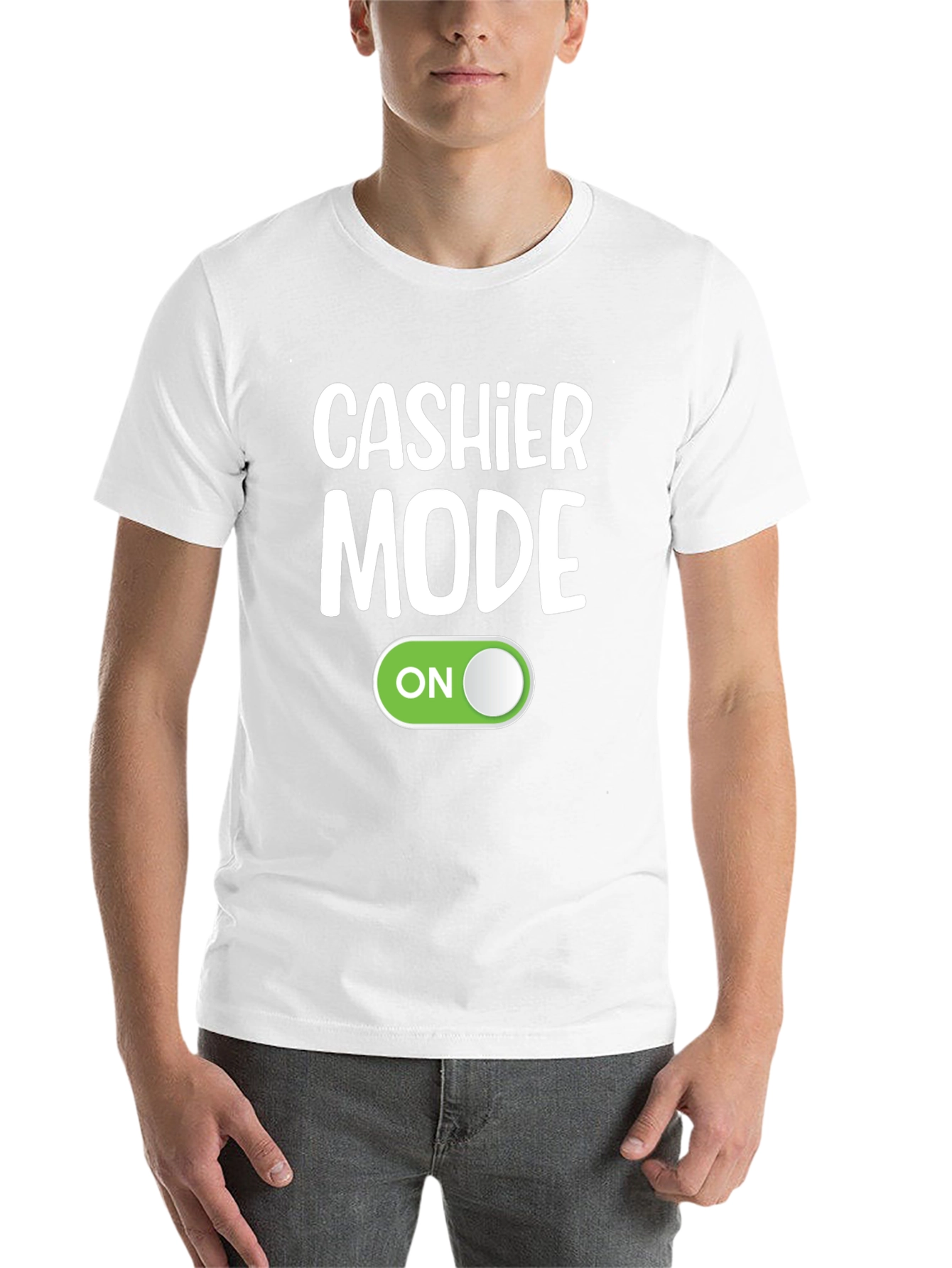 Black Cashier Mode On Black T-Shirt Funny Employee Gift view 14