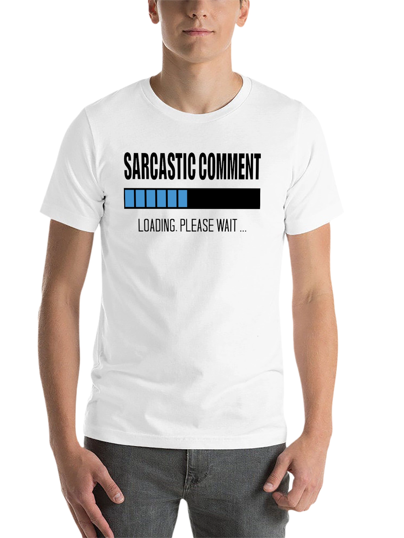 Black Sarcastic Comment Loading T-Shirt view 14