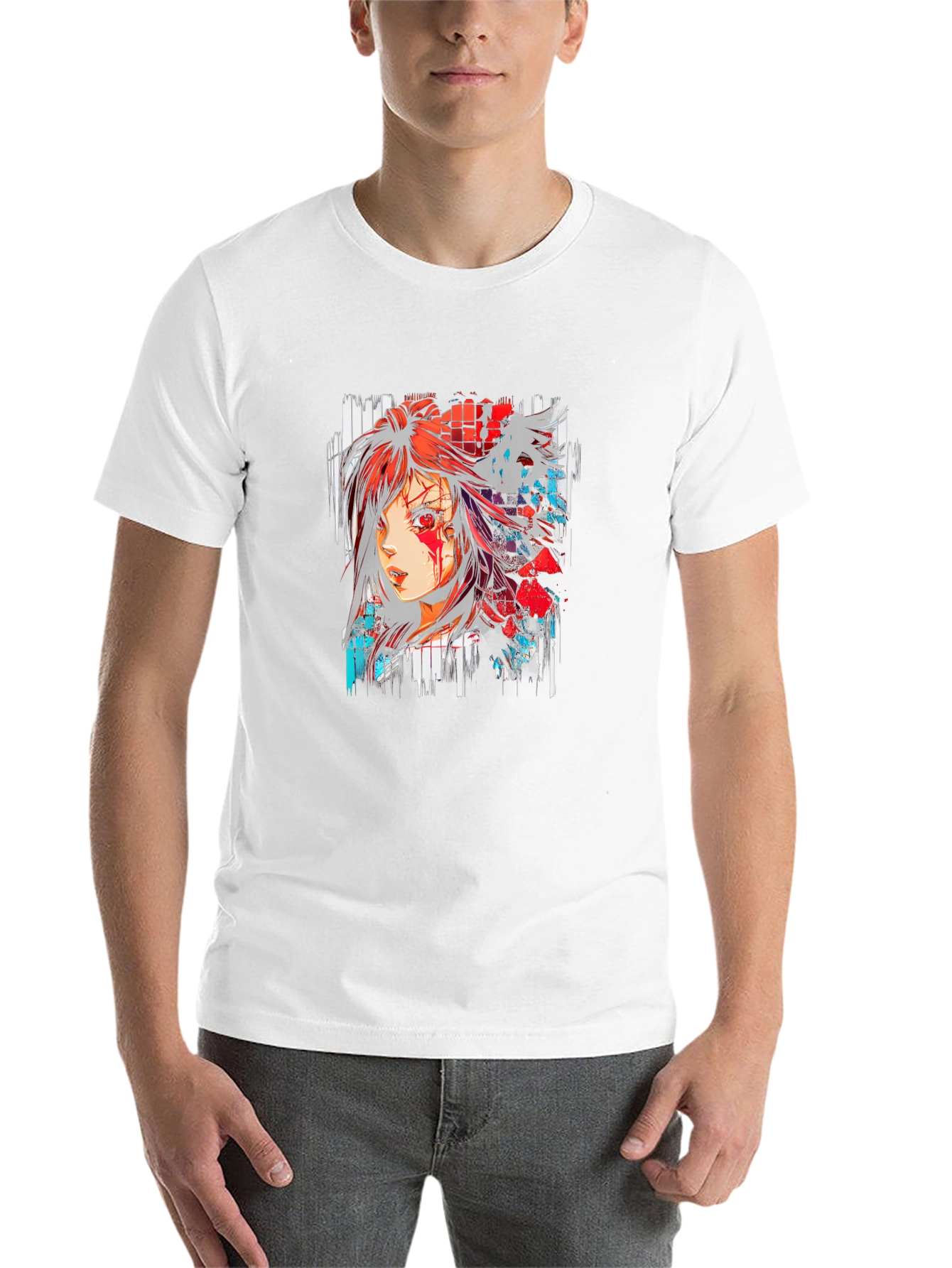 Black Anime Girl Graphic Black T-Shirt view 14