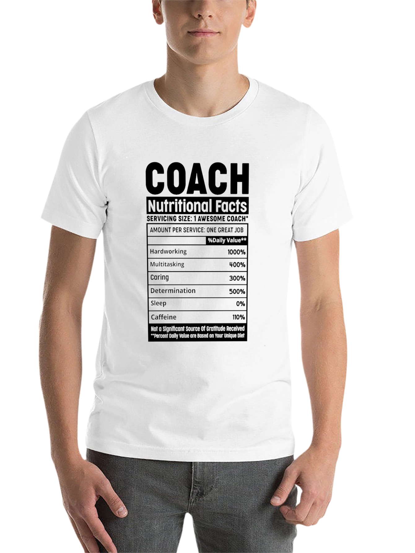 Black Awesome Coach Nutritional Facts T-Shirt view 14