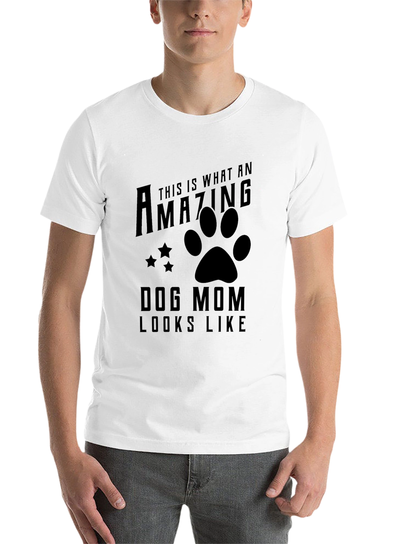 Black Amazing Dog Mom T-Shirt - Black Graphic Tee view 14