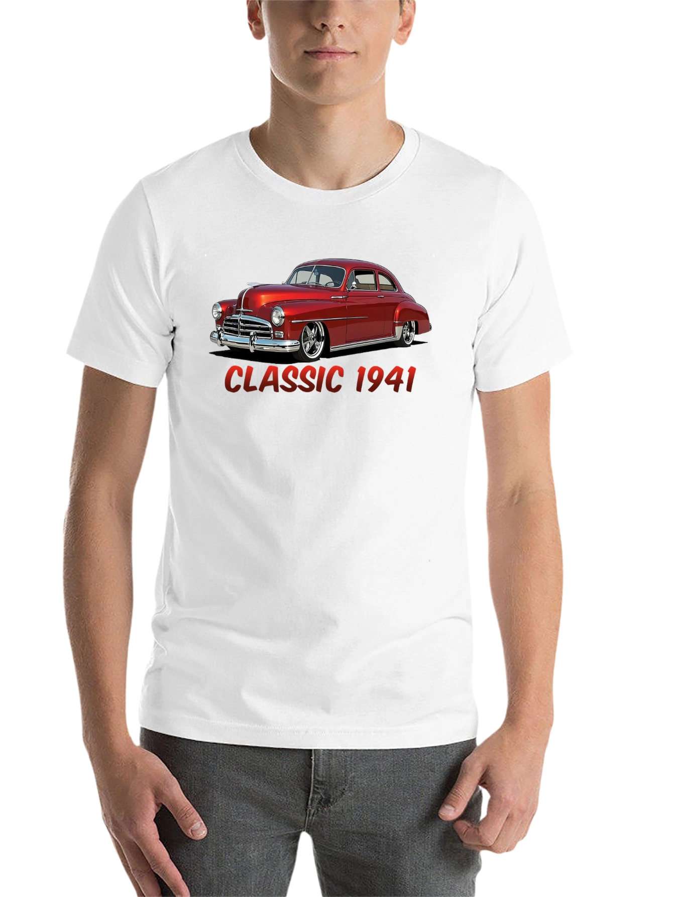 Black Classic 1941 Car Graphic T-Shirt view 14