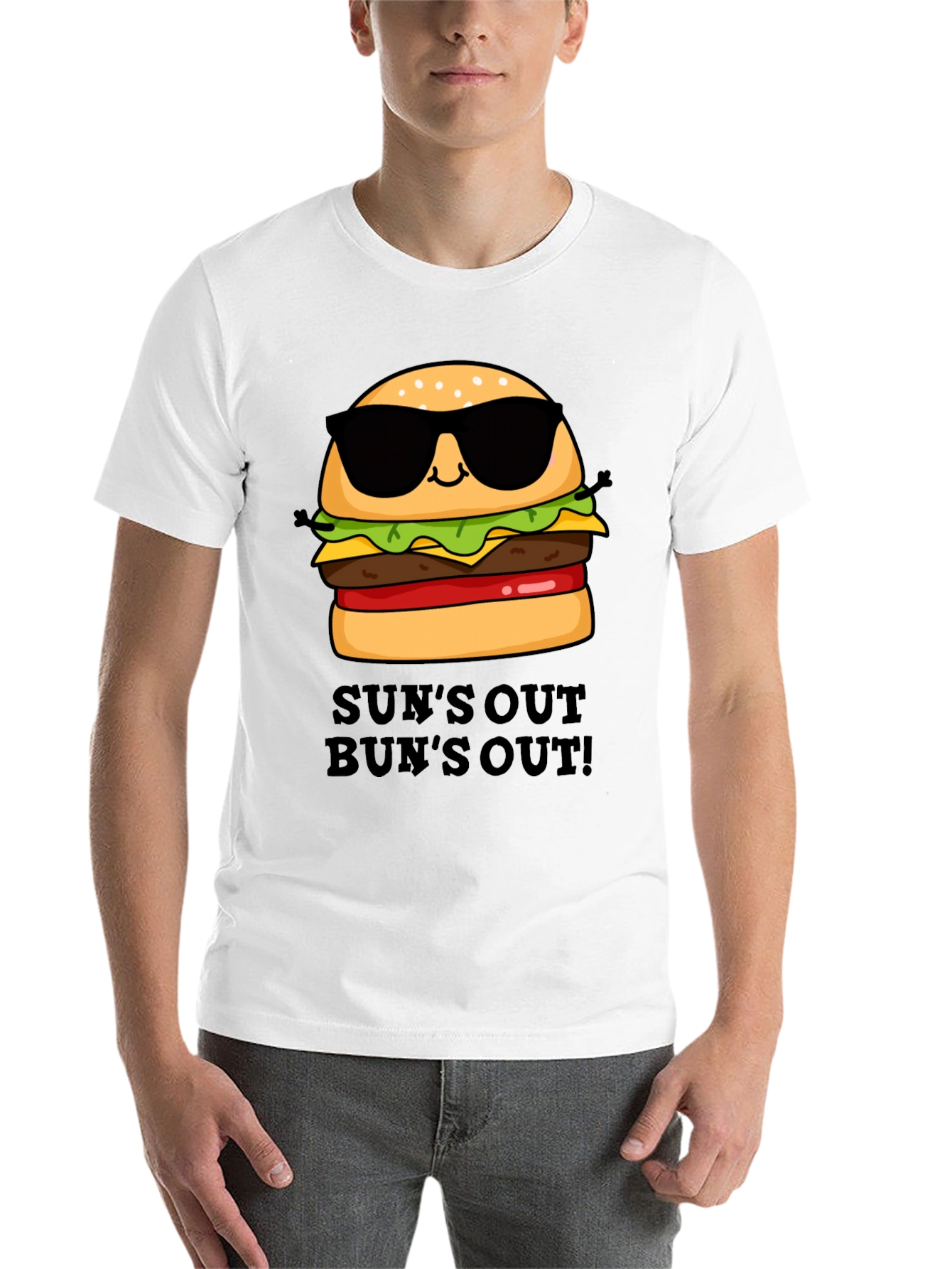 Black Sun's Out Bun's Out Burger Graphic Tee view 14