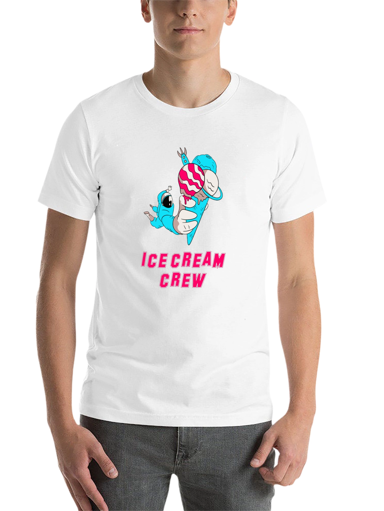 Black Ice Cream Crew Graphic Tee - Black Cotton Blend view 14