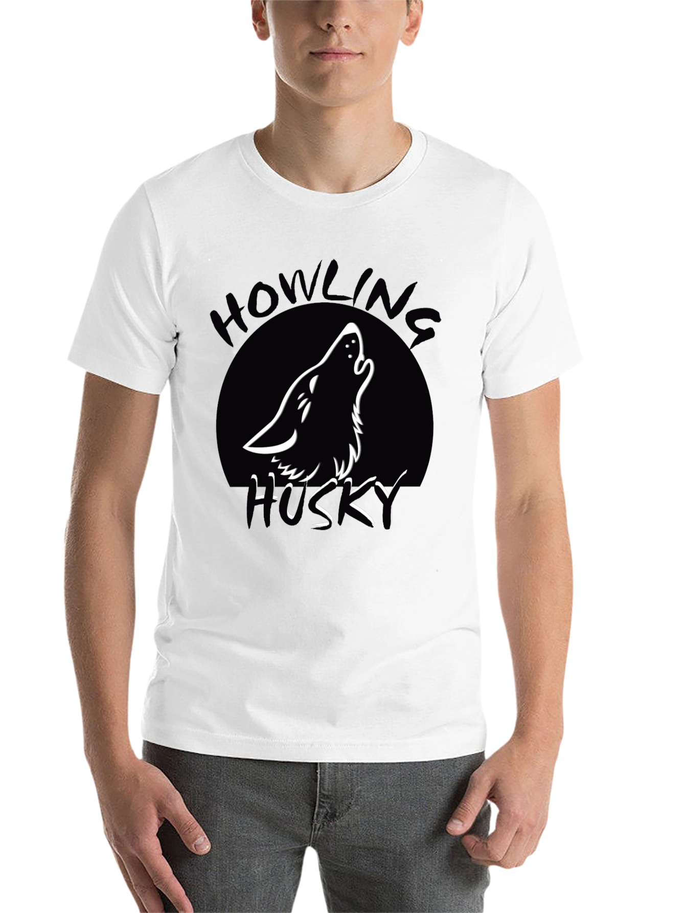 Howling Husky T-Shirt - Black - 14