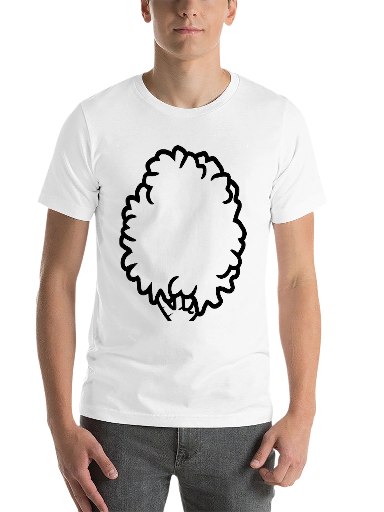 Black Men's Black T-Shirt with Afro Design view 14