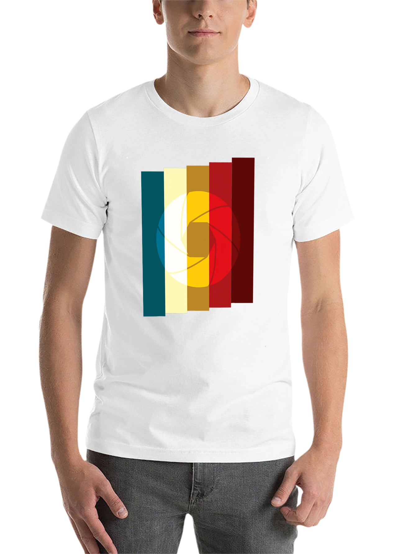 Black Retro Camera Aperture Graphic T-Shirt view 14