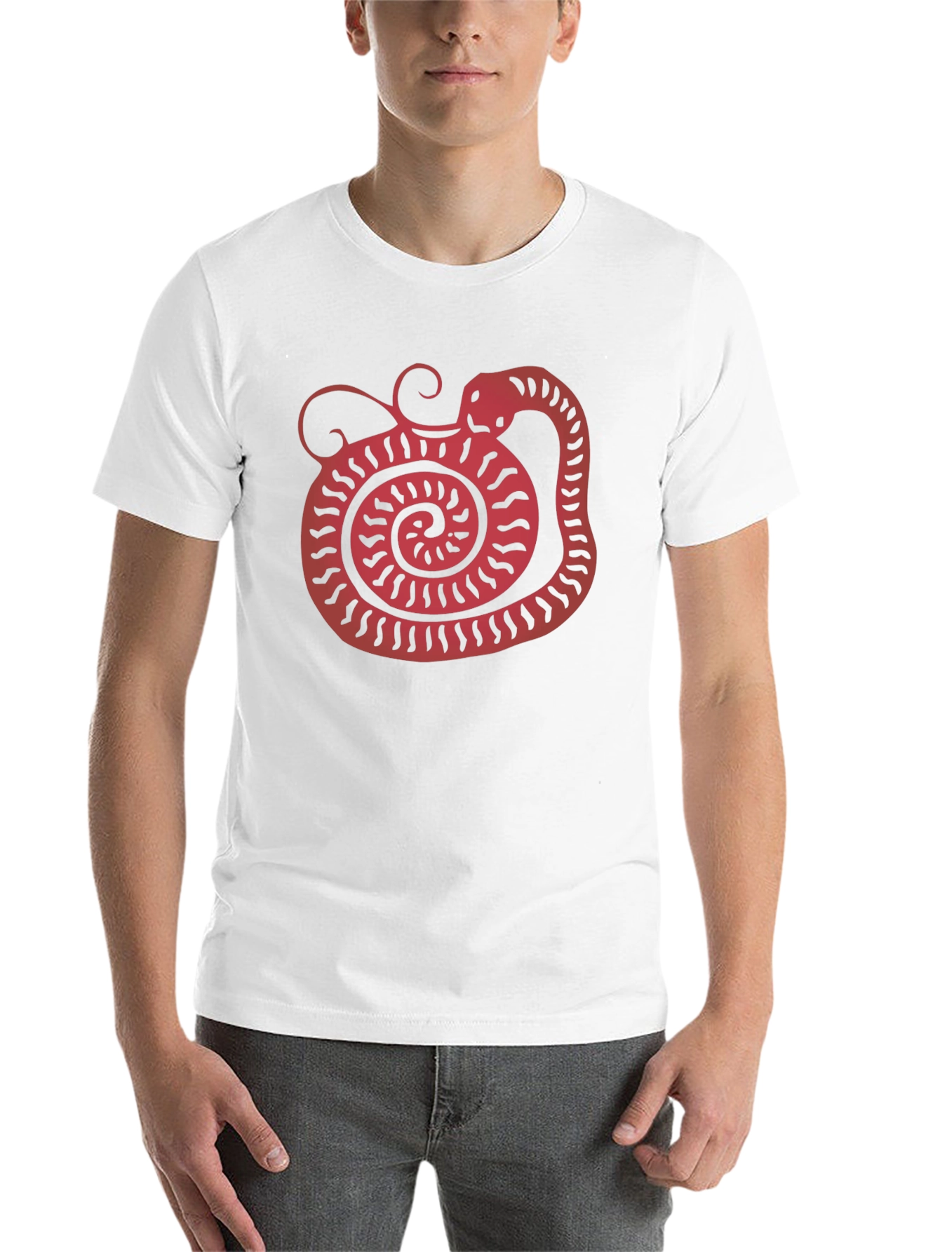 Black Snake Graphic Tee - Unique Red Serpent Design view 14