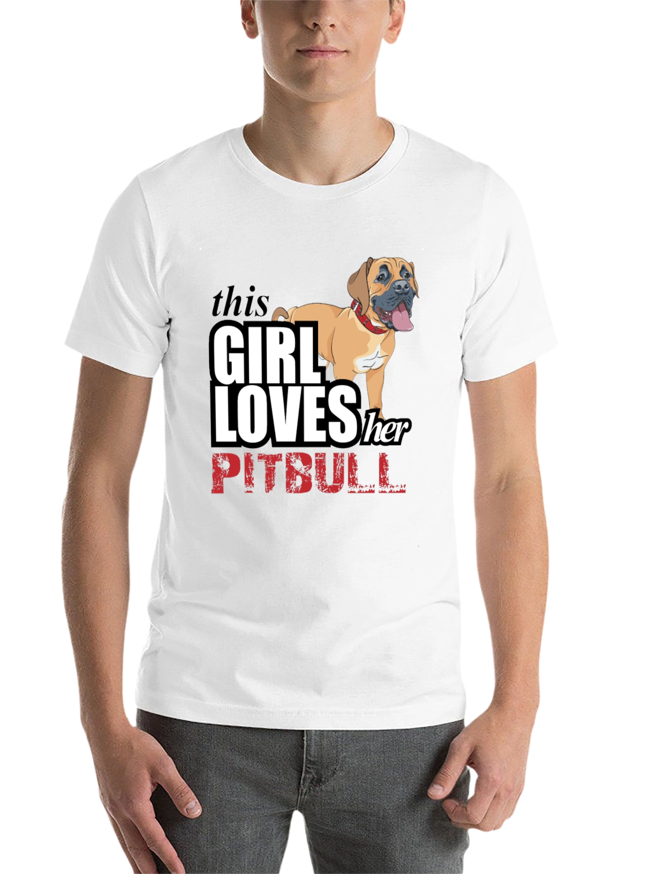 Black Girl Loves Her Pitbull Black T-Shirt view 14