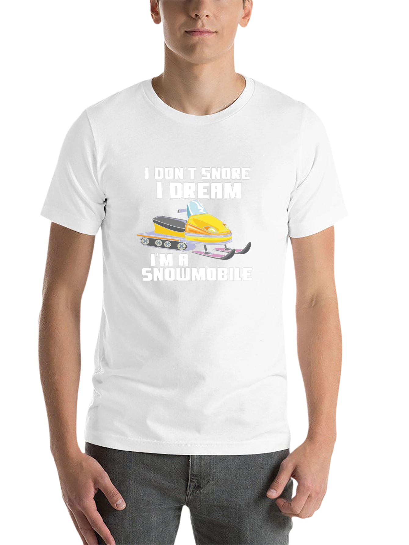Black Funny Snowmobile T-Shirt - I Dream I'm a Snowmobile view 14