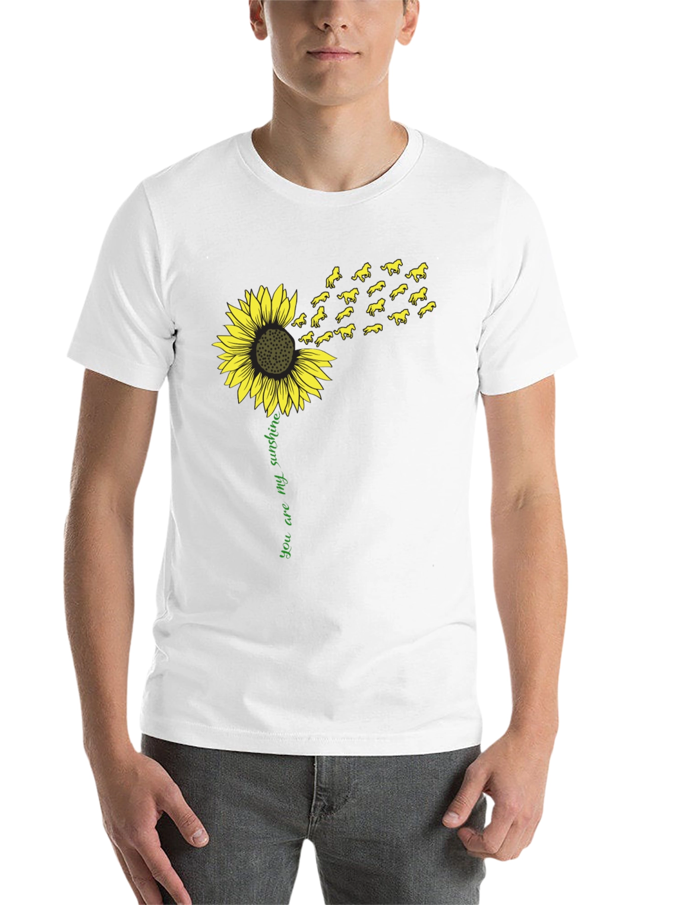 Black Sunflower Horse T-Shirt - You Are My Sunshine Tee view 14