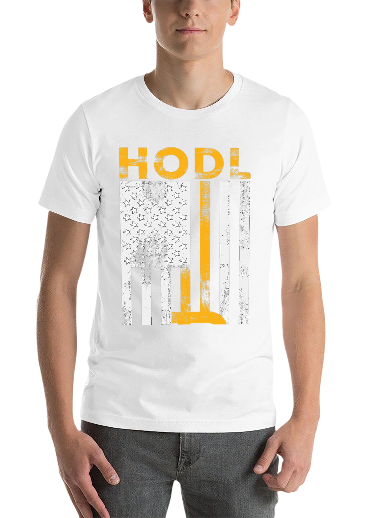 Black HODL American Flag Style Graphic Tee view 14
