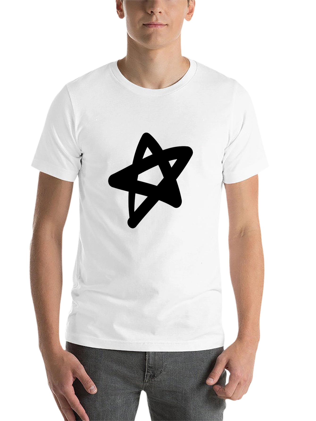 Black Star Graphic Black T-Shirt - Casual Men's Tee view 14