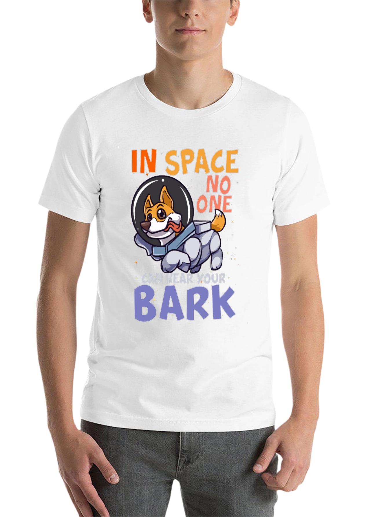 Black In Space No One Can Hear Your Bark Dog T-Shirt view 14