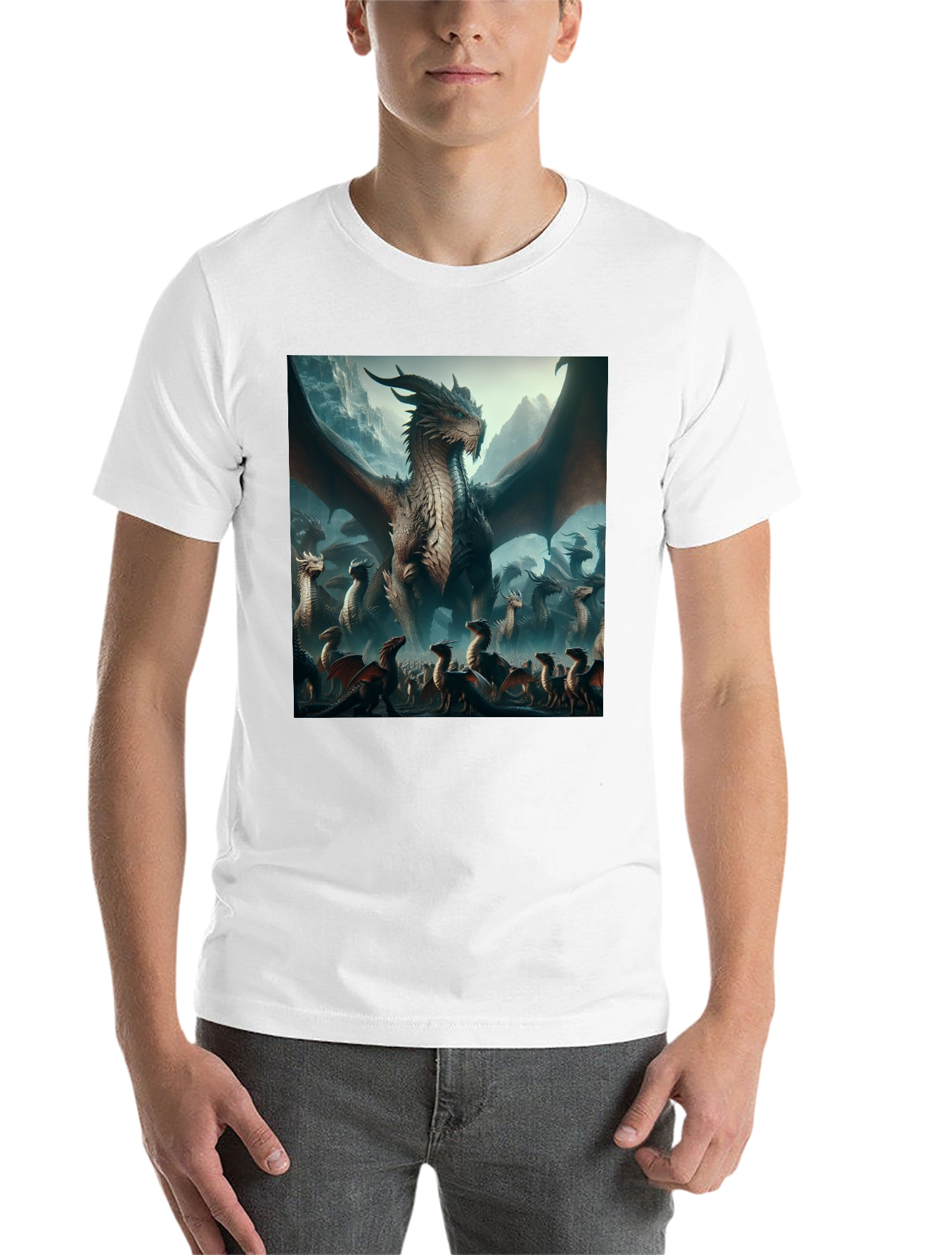 Black Dragon T-Shirt - Fantasy Art Graphic Tee view 14