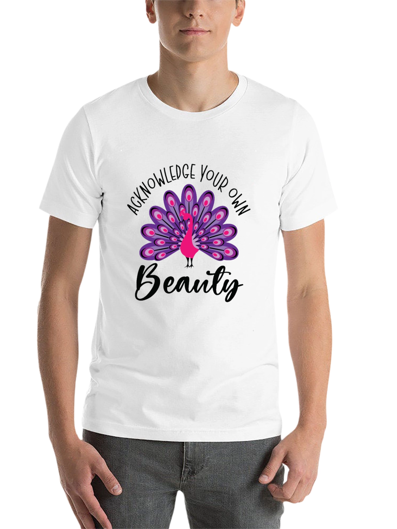 Black Acknowledge Your Own Beauty Black Graphic Tee view 14