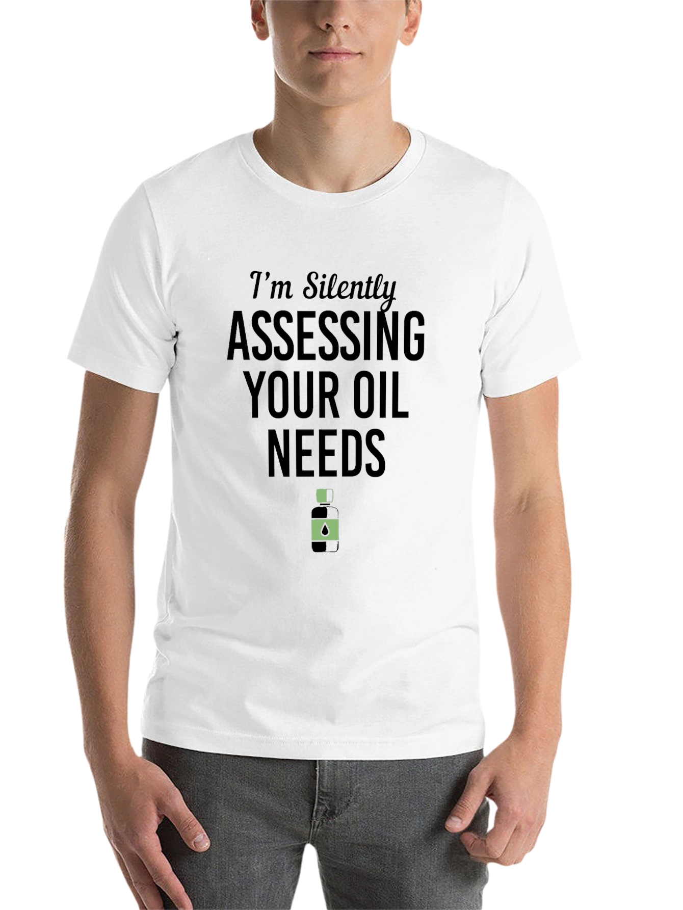 Black Assessing Your Oil Needs Graphic T-Shirt view 14