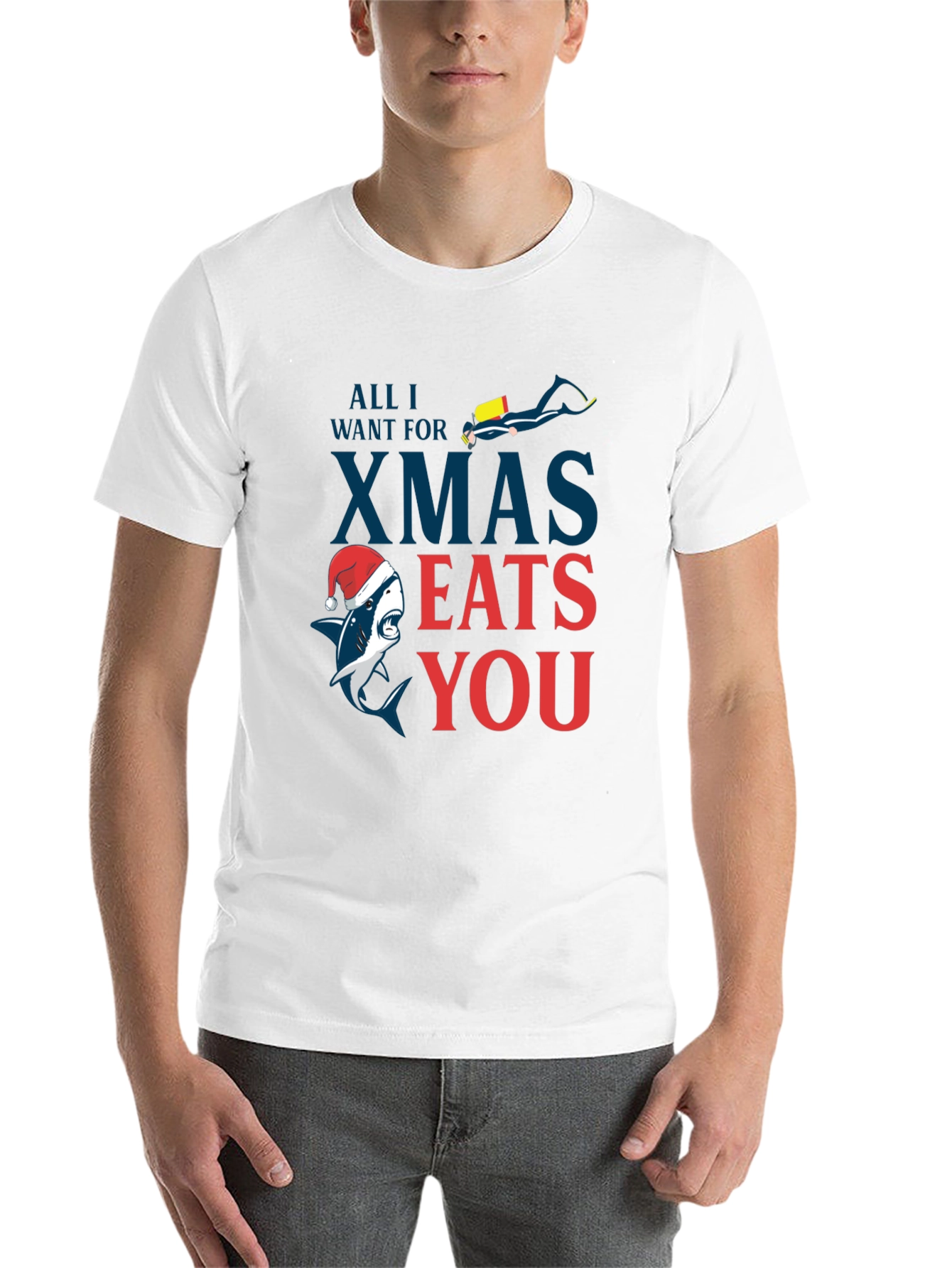 Black Shark Xmas Eats You Graphic Tee view 14