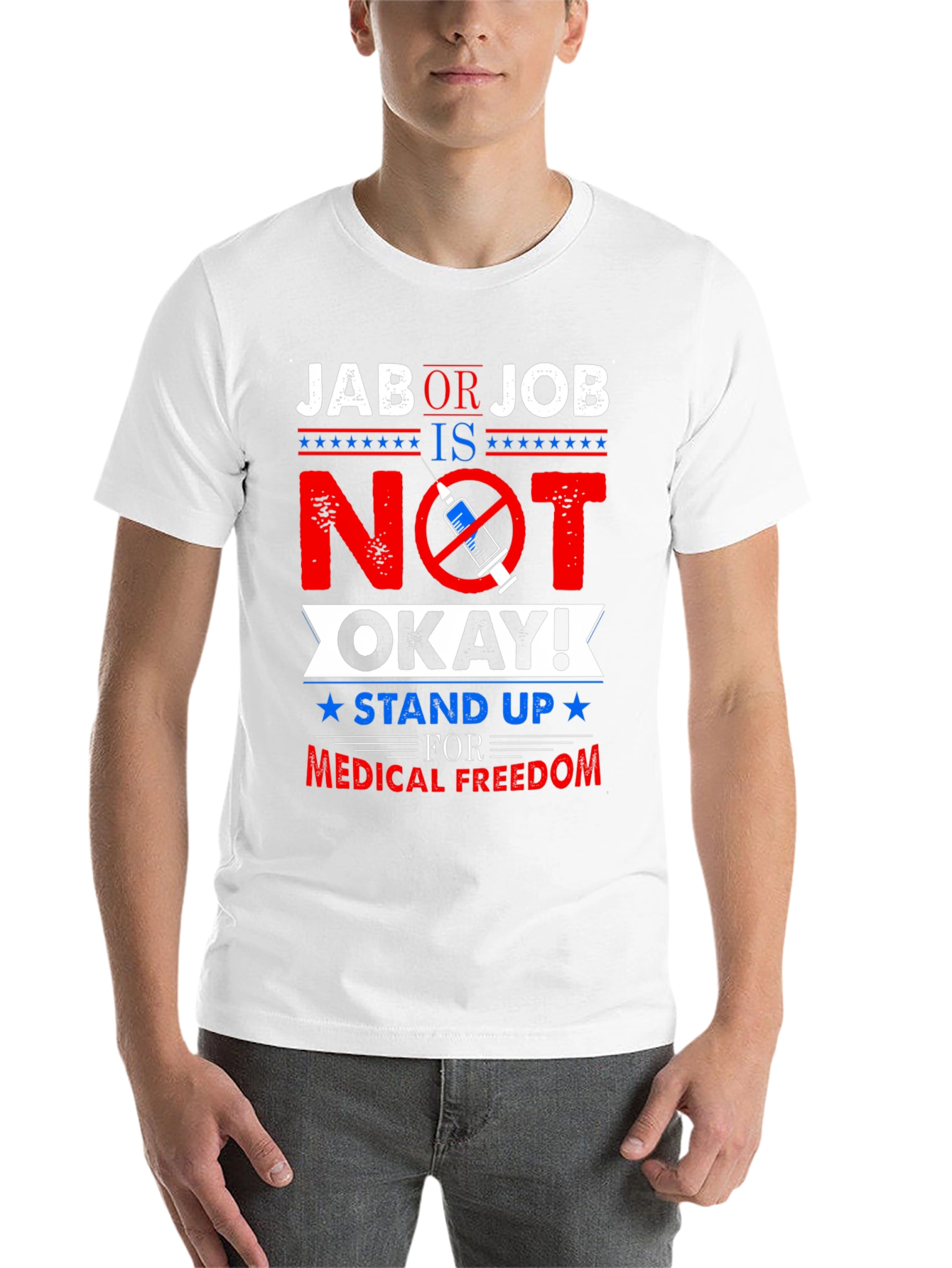 Black Jab or Job Anti Vaccine T-Shirt view 14