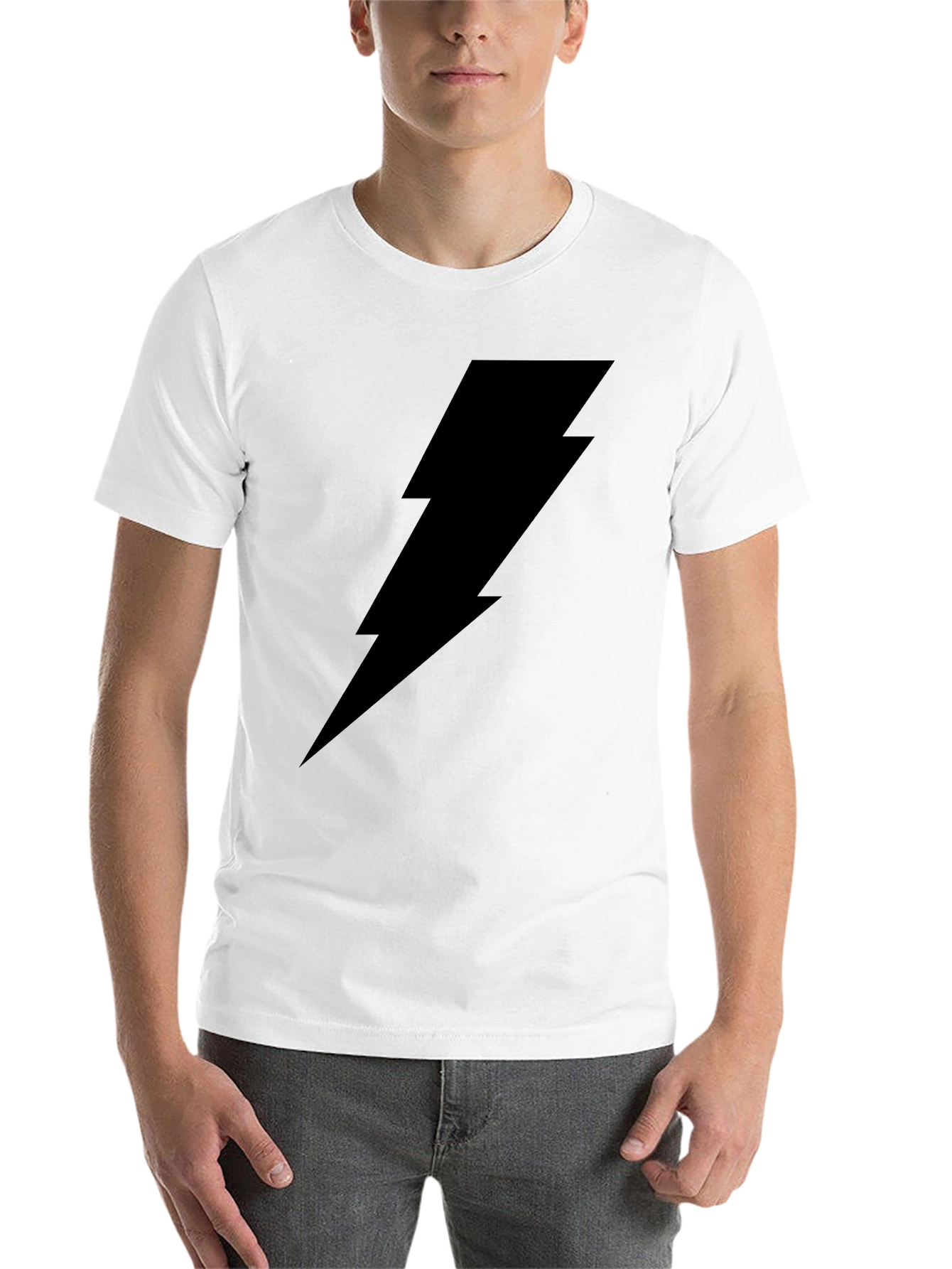 Black Black Lightning Bolt Graphic T-Shirt view 14