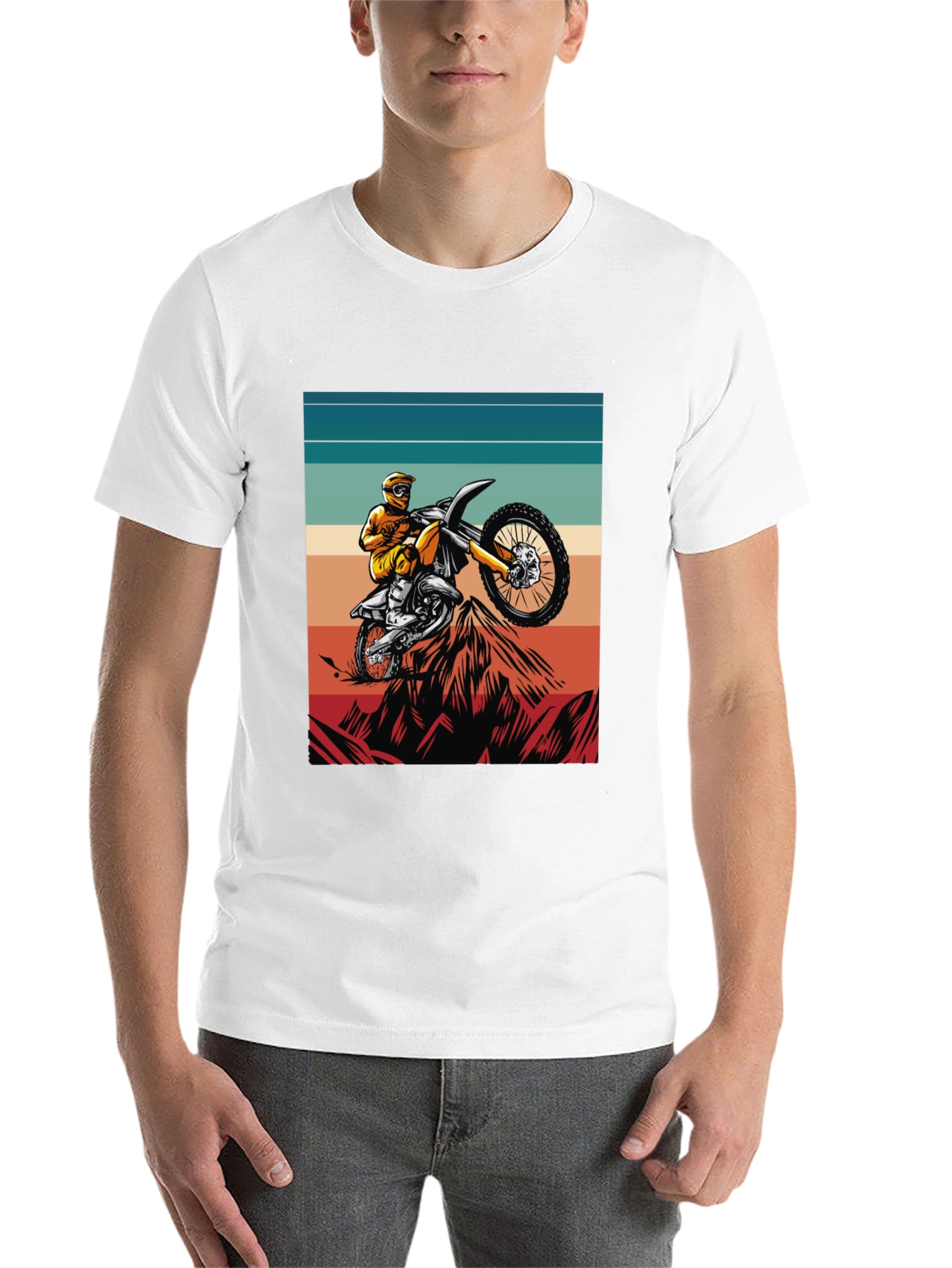 Black Dirt Bike Rider T-Shirt, Motocross Graphic Tee view 14
