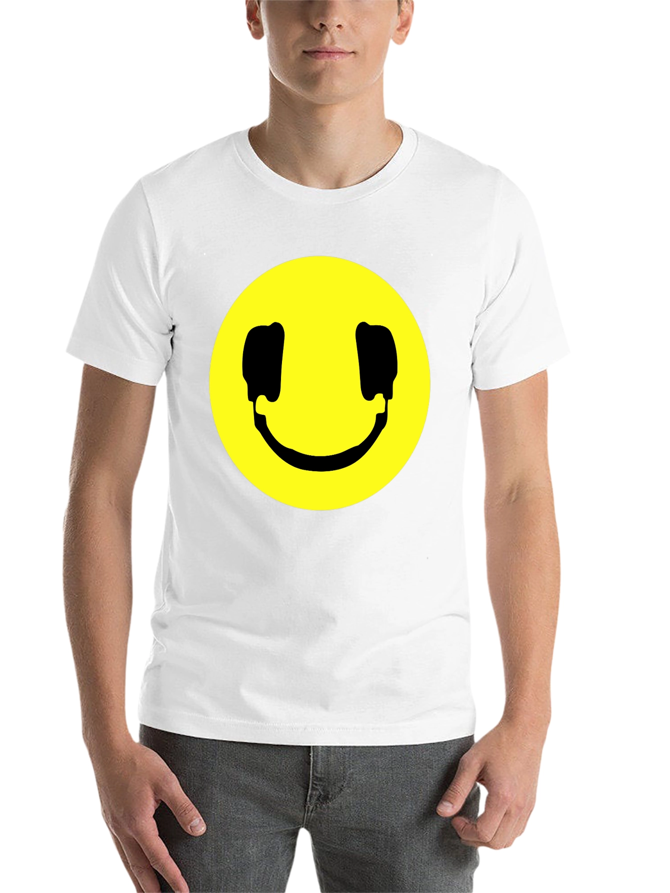 Black Smiley Face Graphic Black T-Shirt view 14