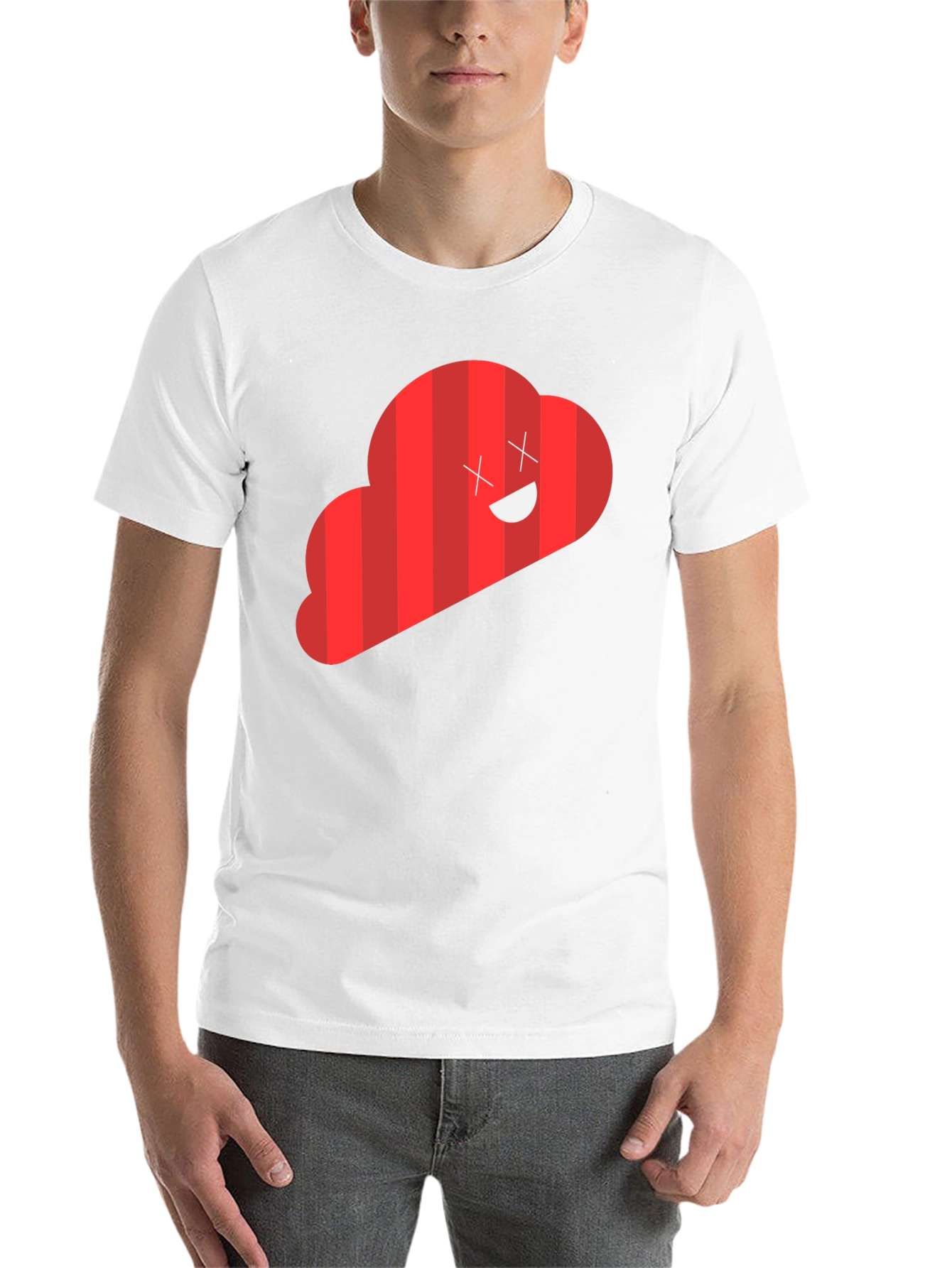 Black Red Cloud Graphic Tee - Funny Cartoon Design view 14