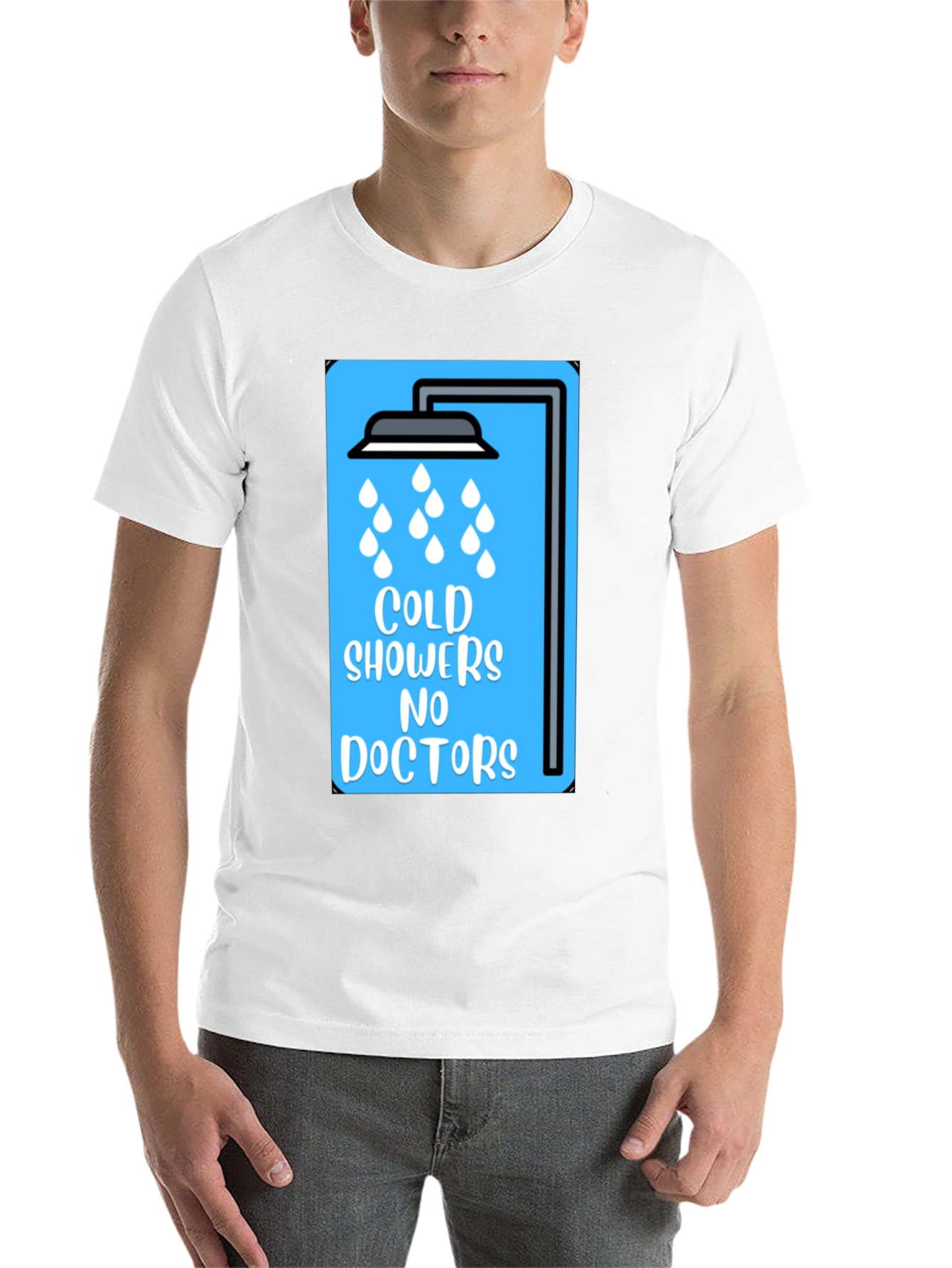 Black Cold Showers No Doctors Graphic Tee view 14