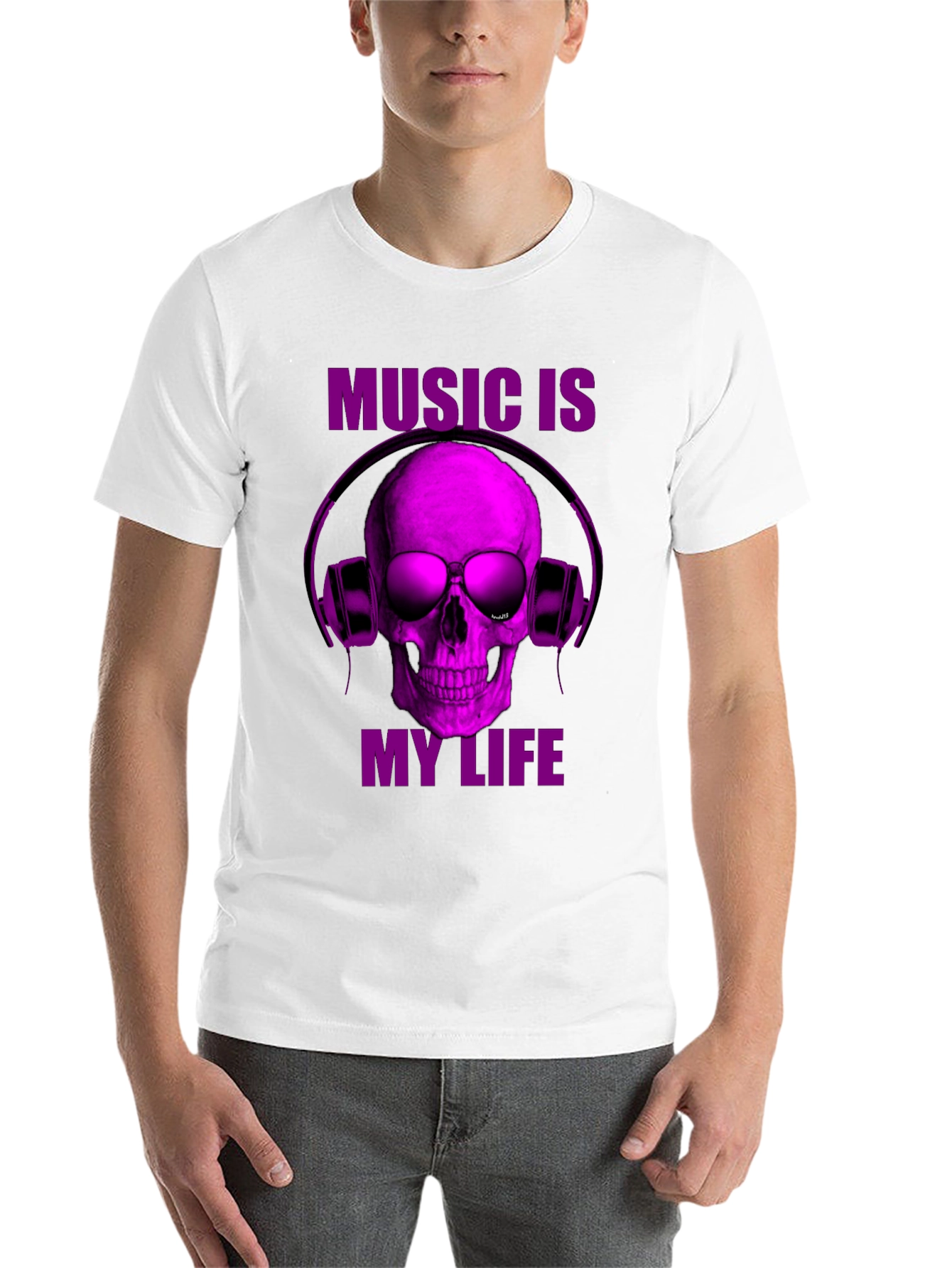 Black Music is My Life Skull Graphic T-Shirt view 14